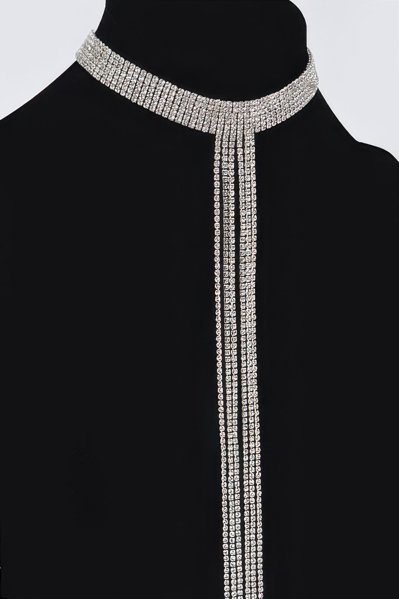 Bar Line Rhinestone Choker Necklace