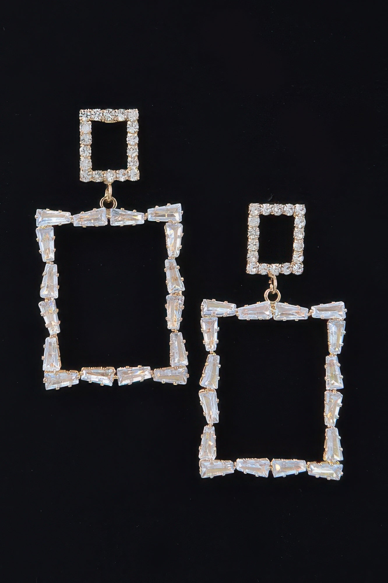 Multi Rhinestone Dangle Earring