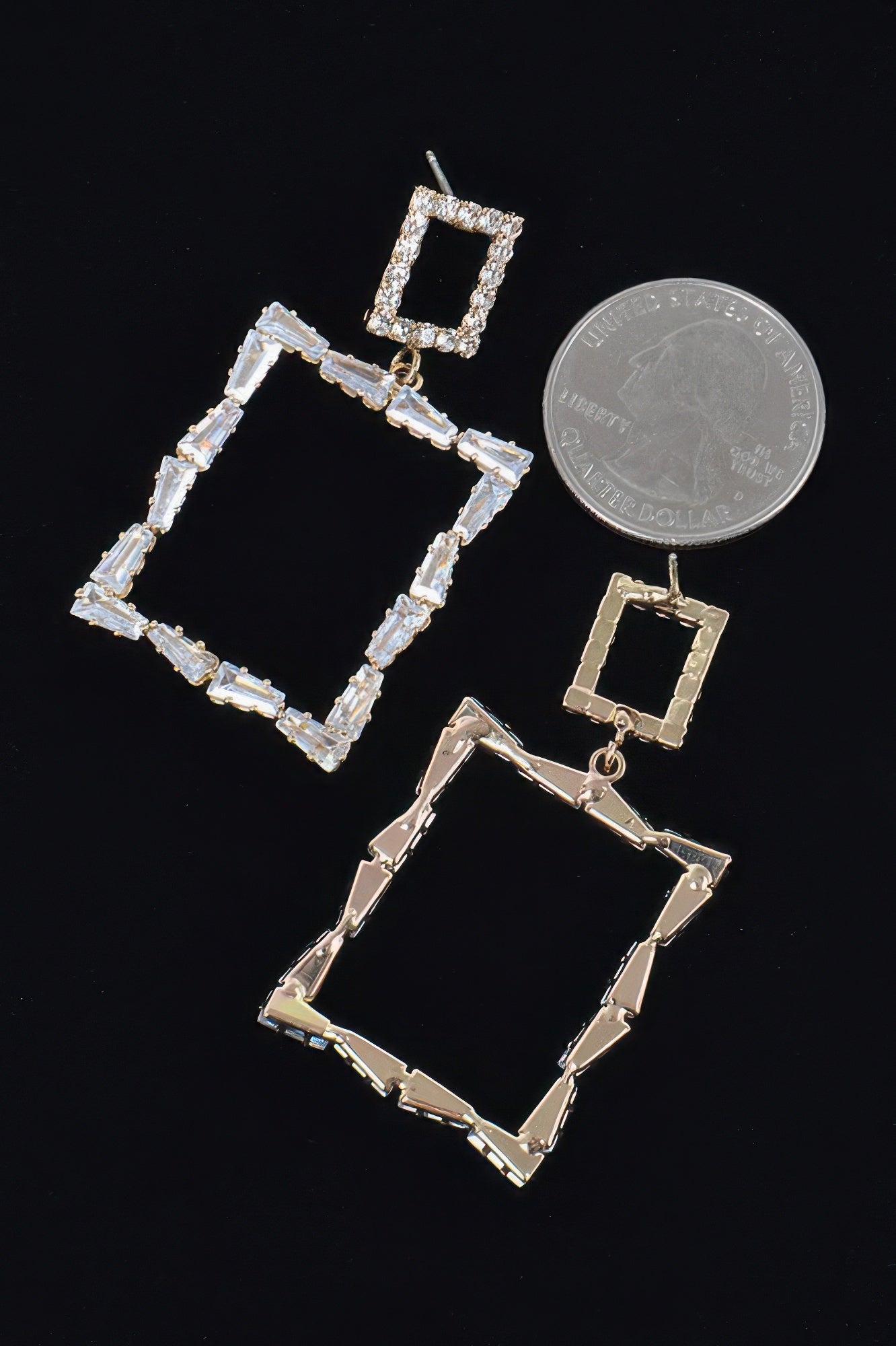 Multi Rhinestone Dangle Earring