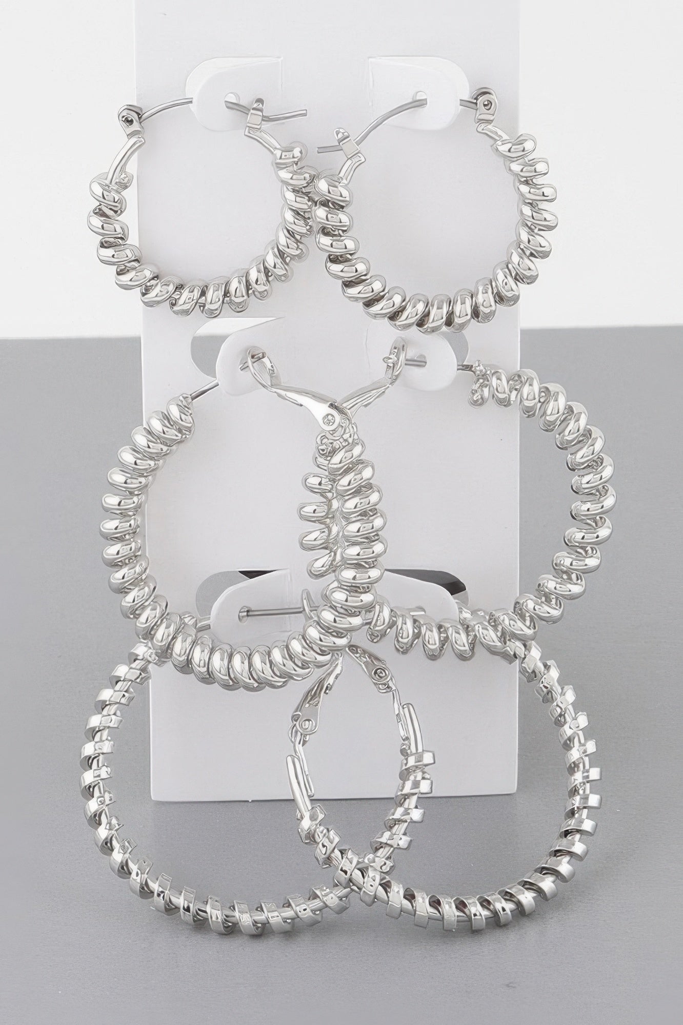 Multi Wrapped Hoop Earrings Set
