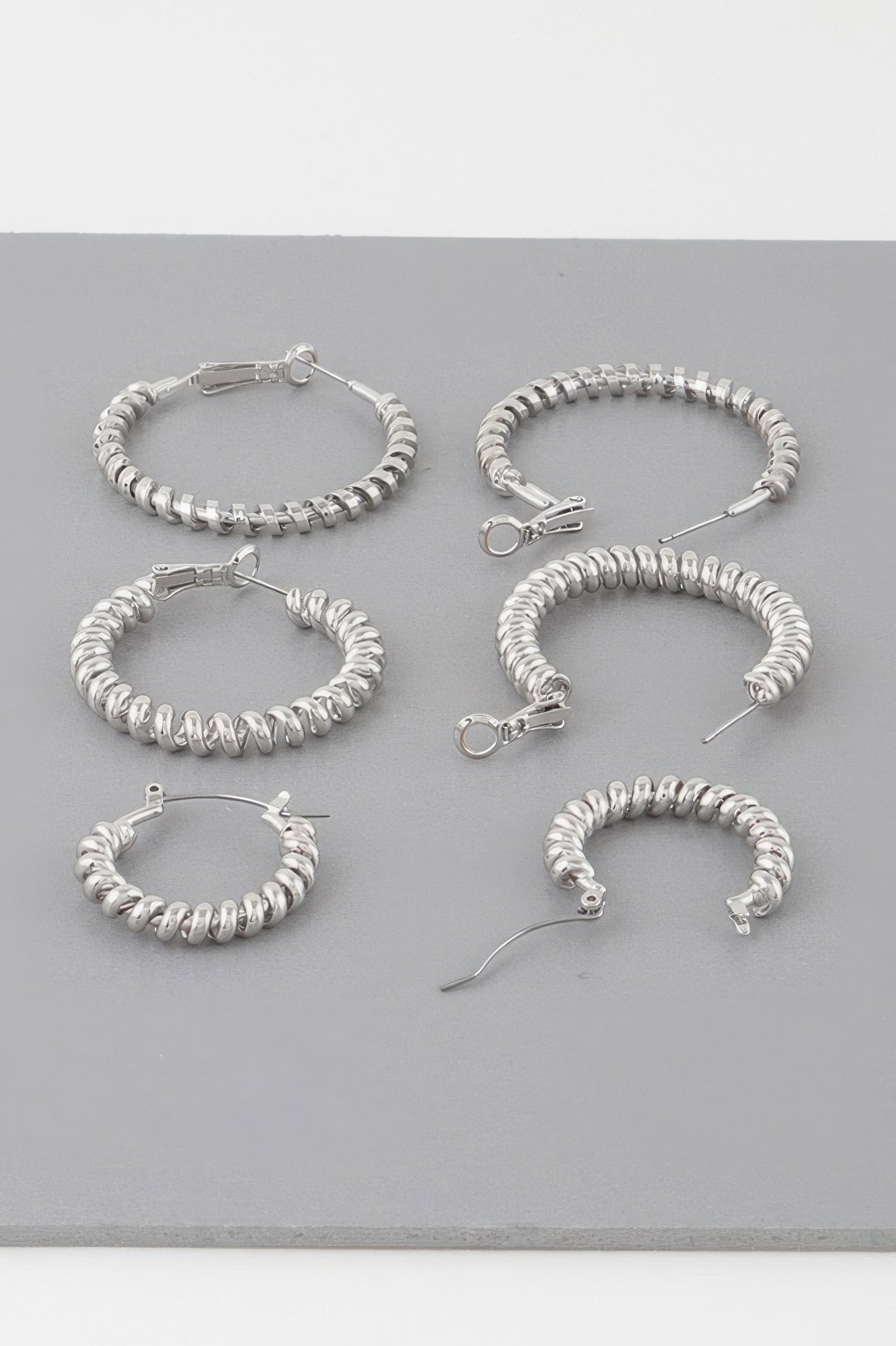 Multi Wrapped Hoop Earrings Set