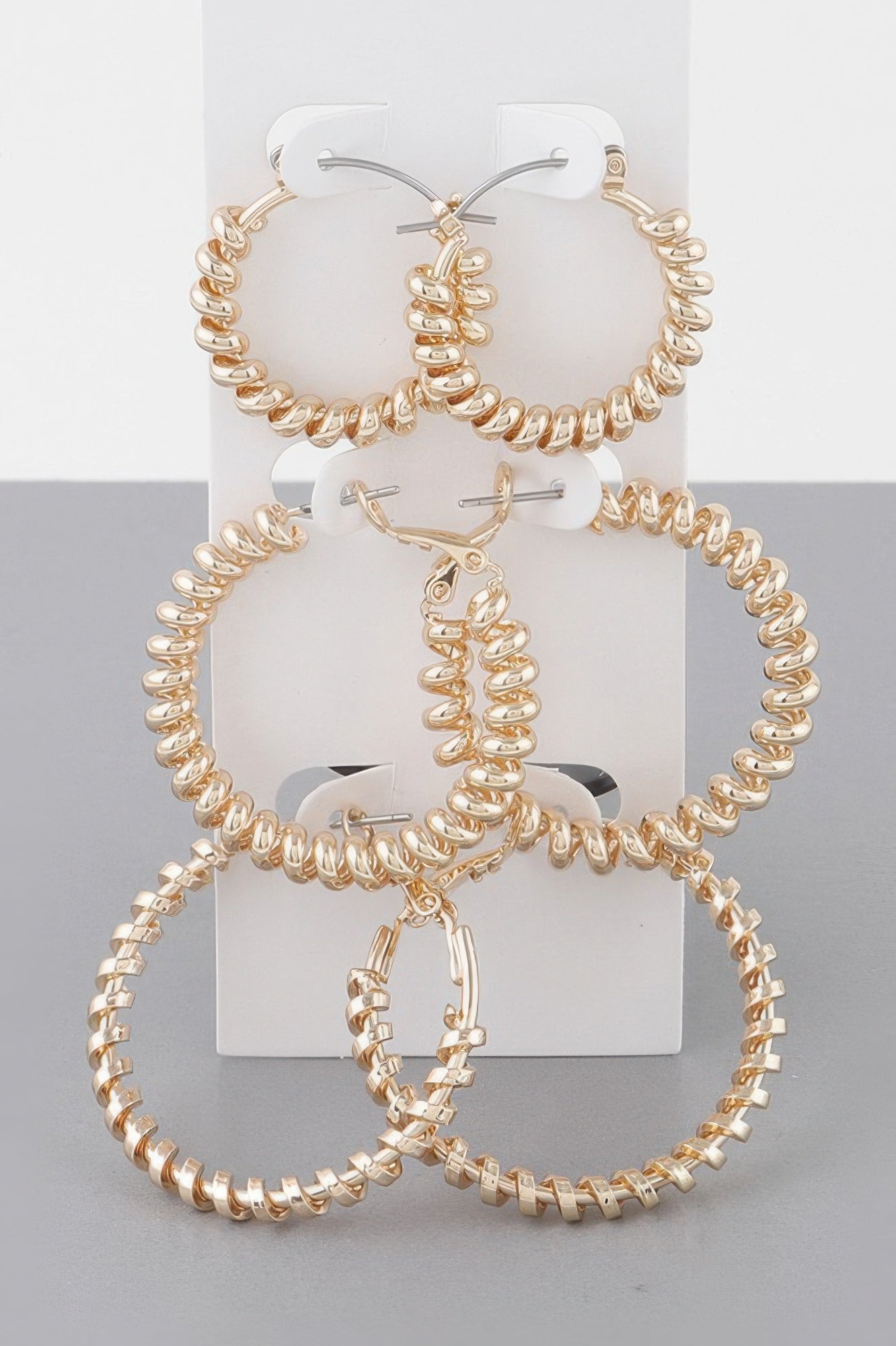 Multi Wrapped Hoop Earrings Set