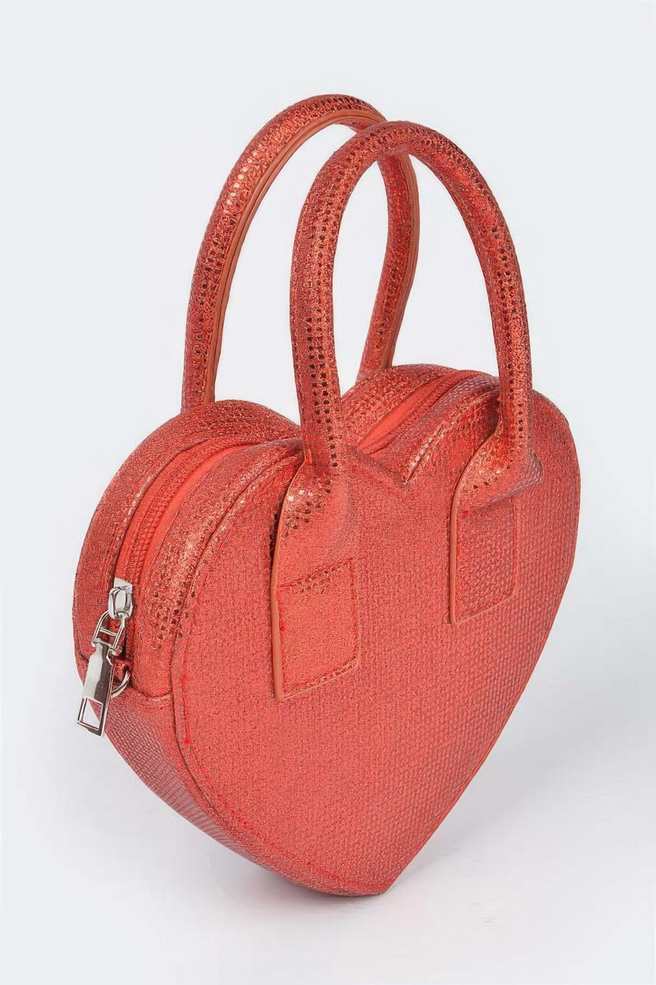 Metallic Heart Crossbody Bag
