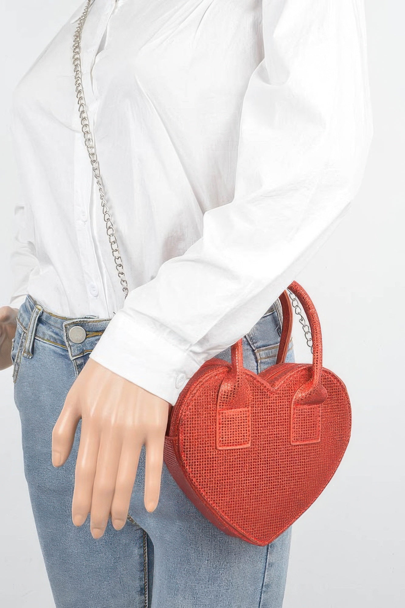 Metallic Heart Crossbody Bag