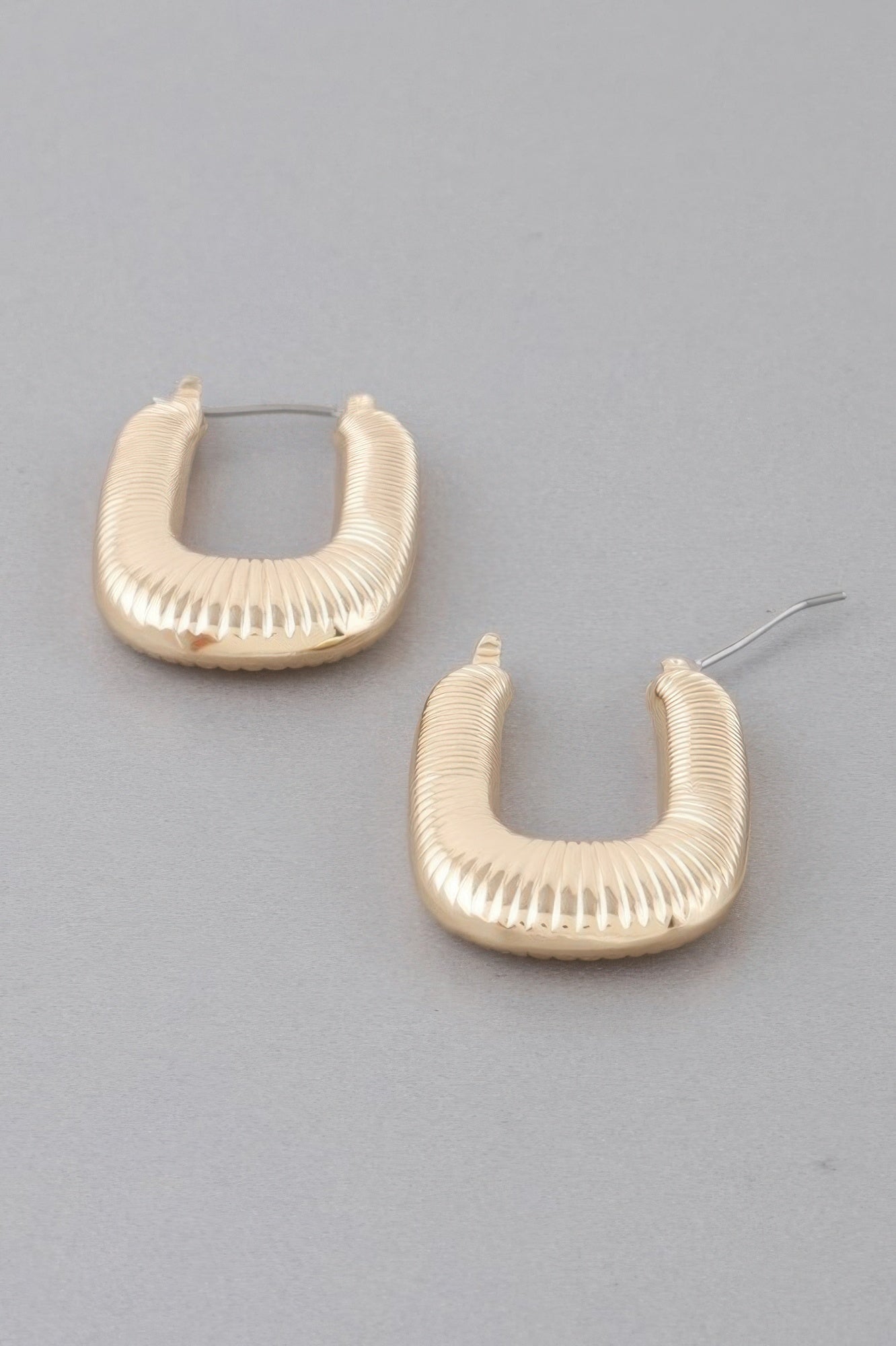 Metal Medium Textured Hoop Earring