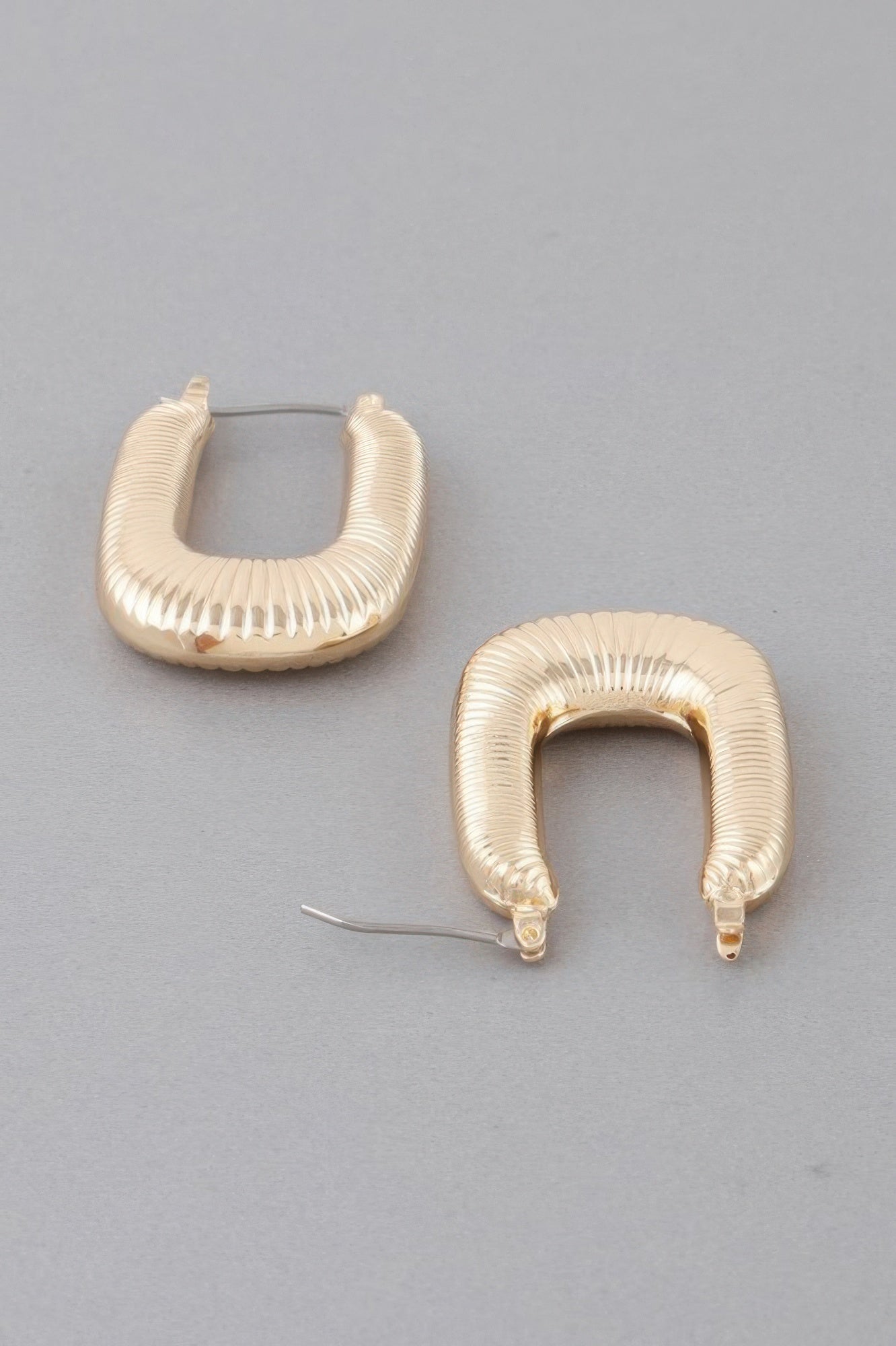 Metal Medium Textured Hoop Earring