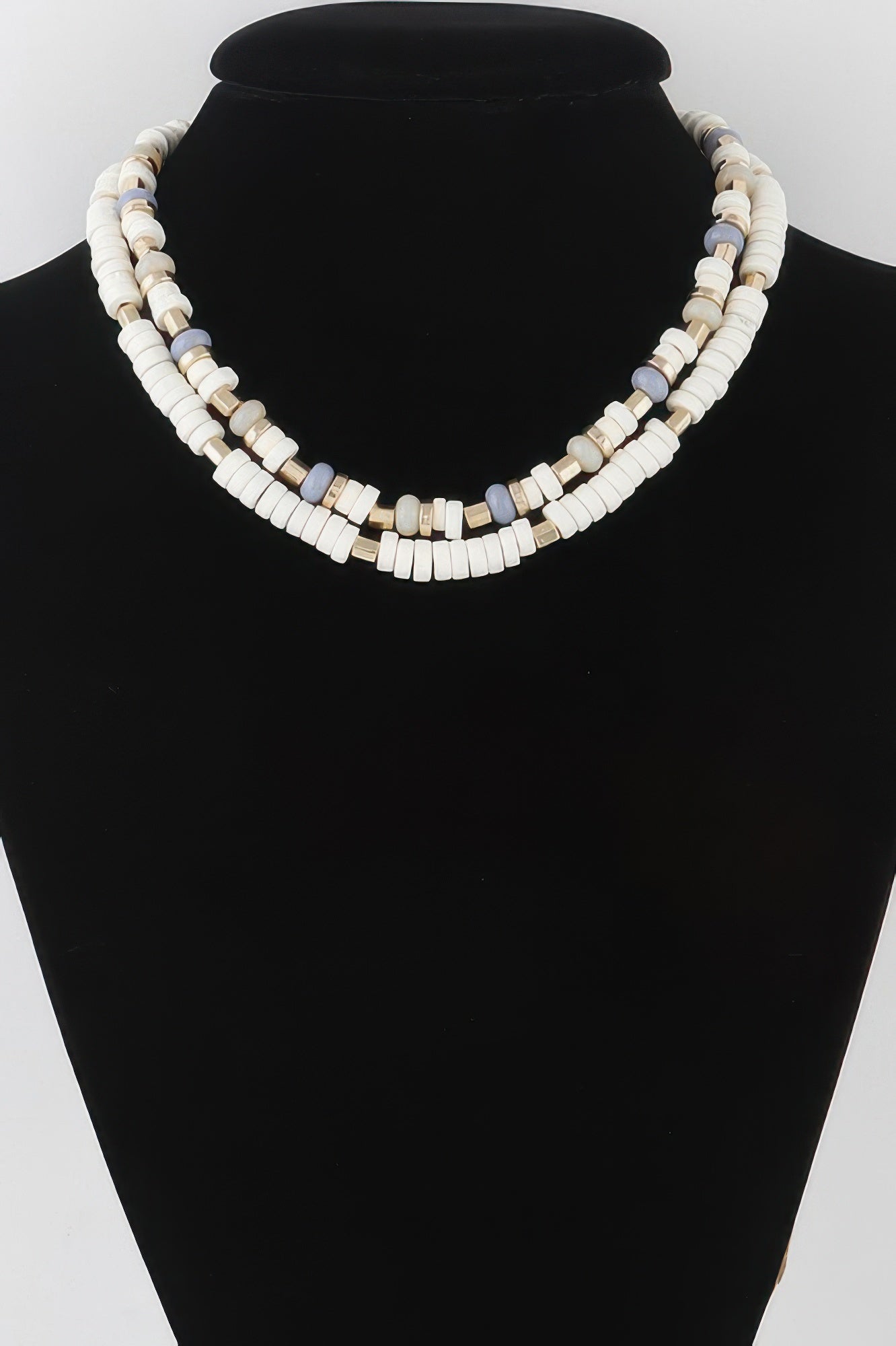 Two Toned Layered Disk Necklace