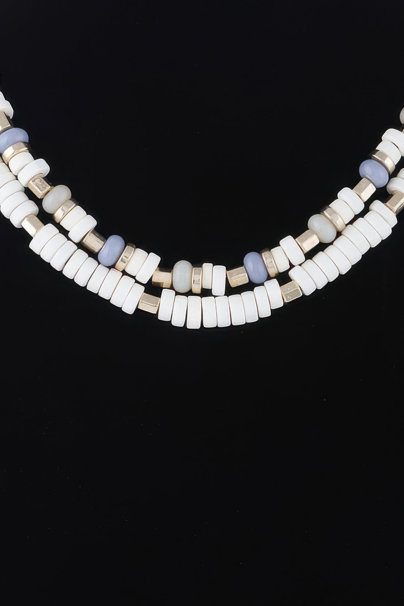 Two Toned Layered Disk Necklace