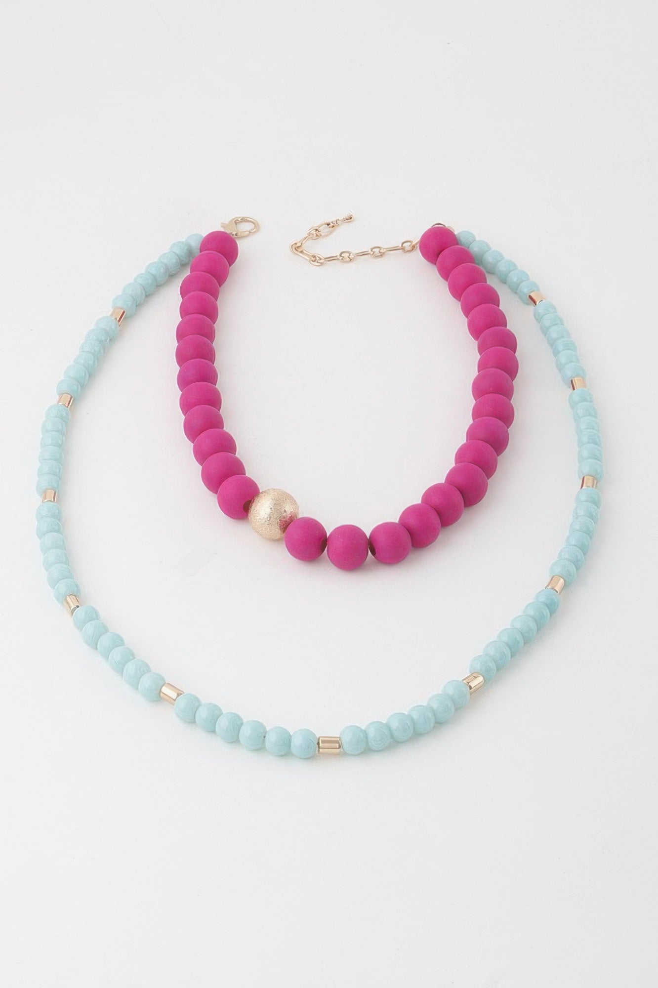 Two Toned Beaded Long Necklace