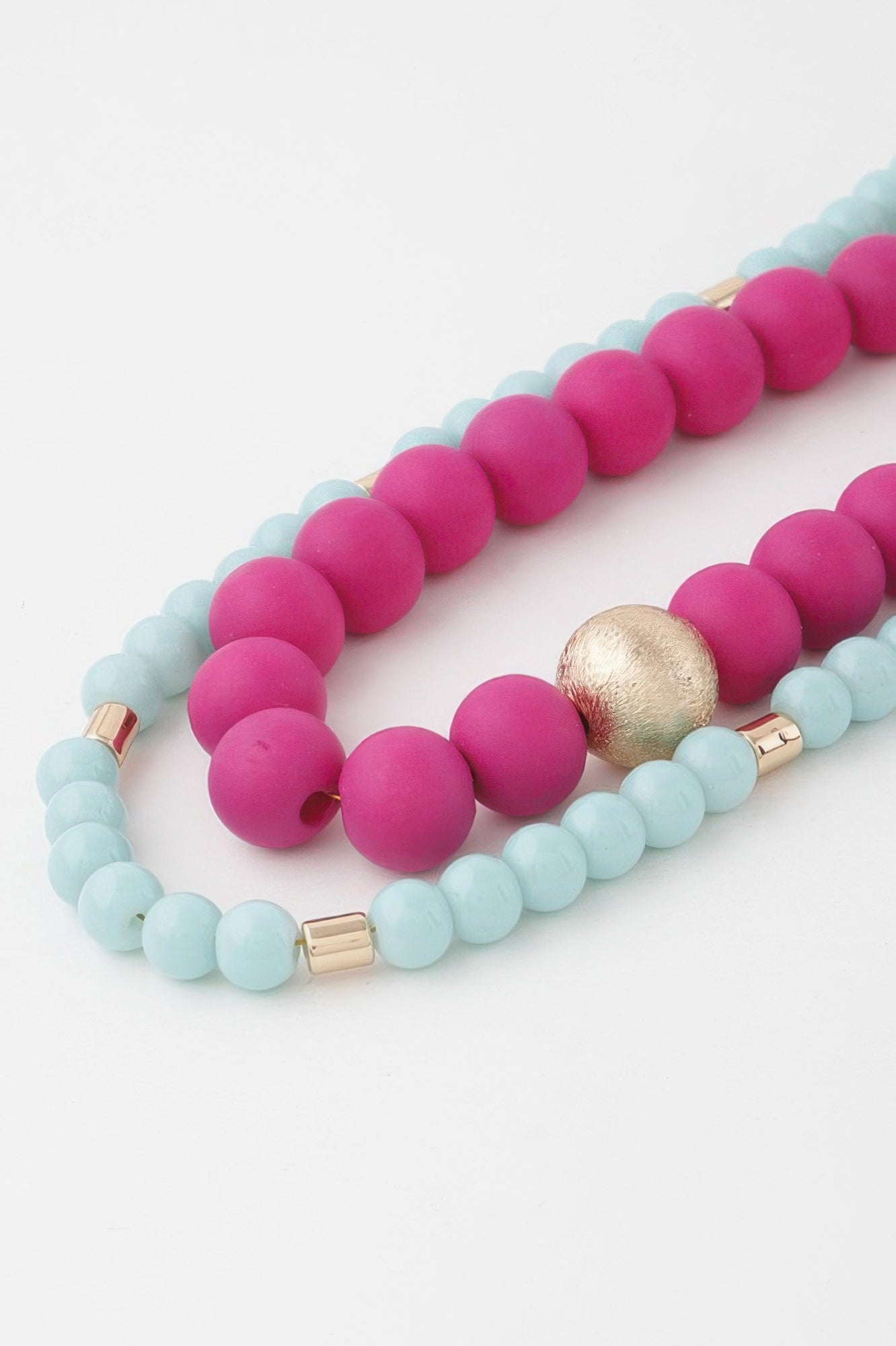 Two Toned Beaded Long Necklace