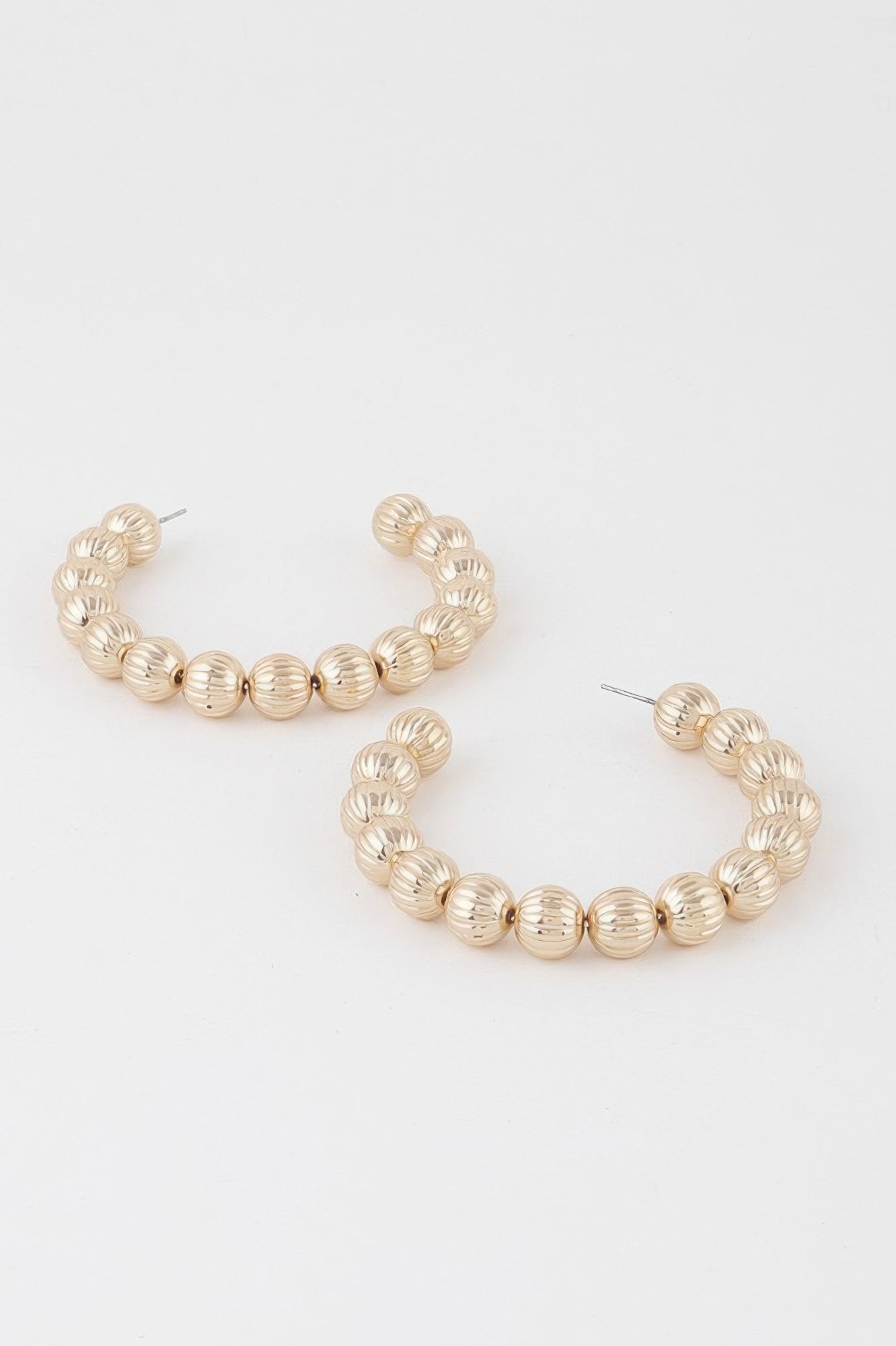 Ornament Beaded Hoop Earrings