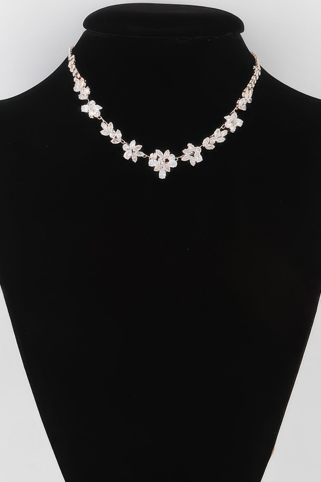 Crystal Flower Charm Necklace