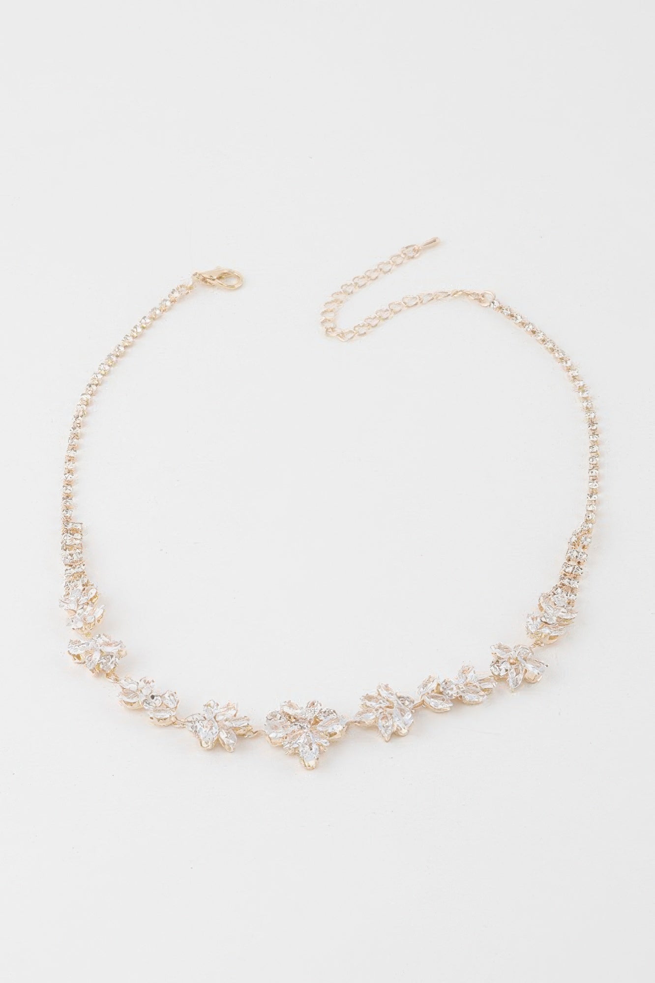 Crystal Flower Charm Necklace