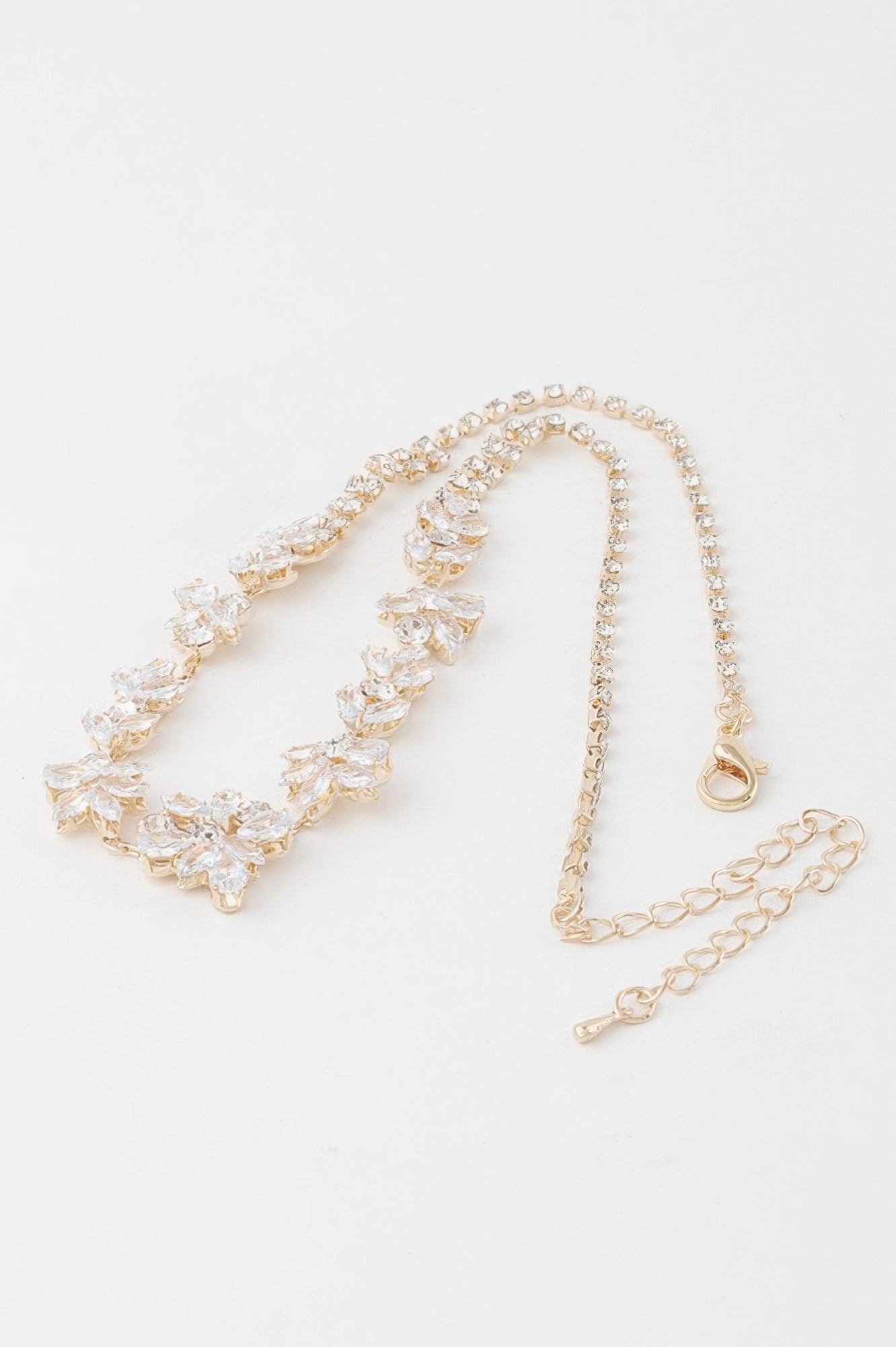 Crystal Flower Charm Necklace