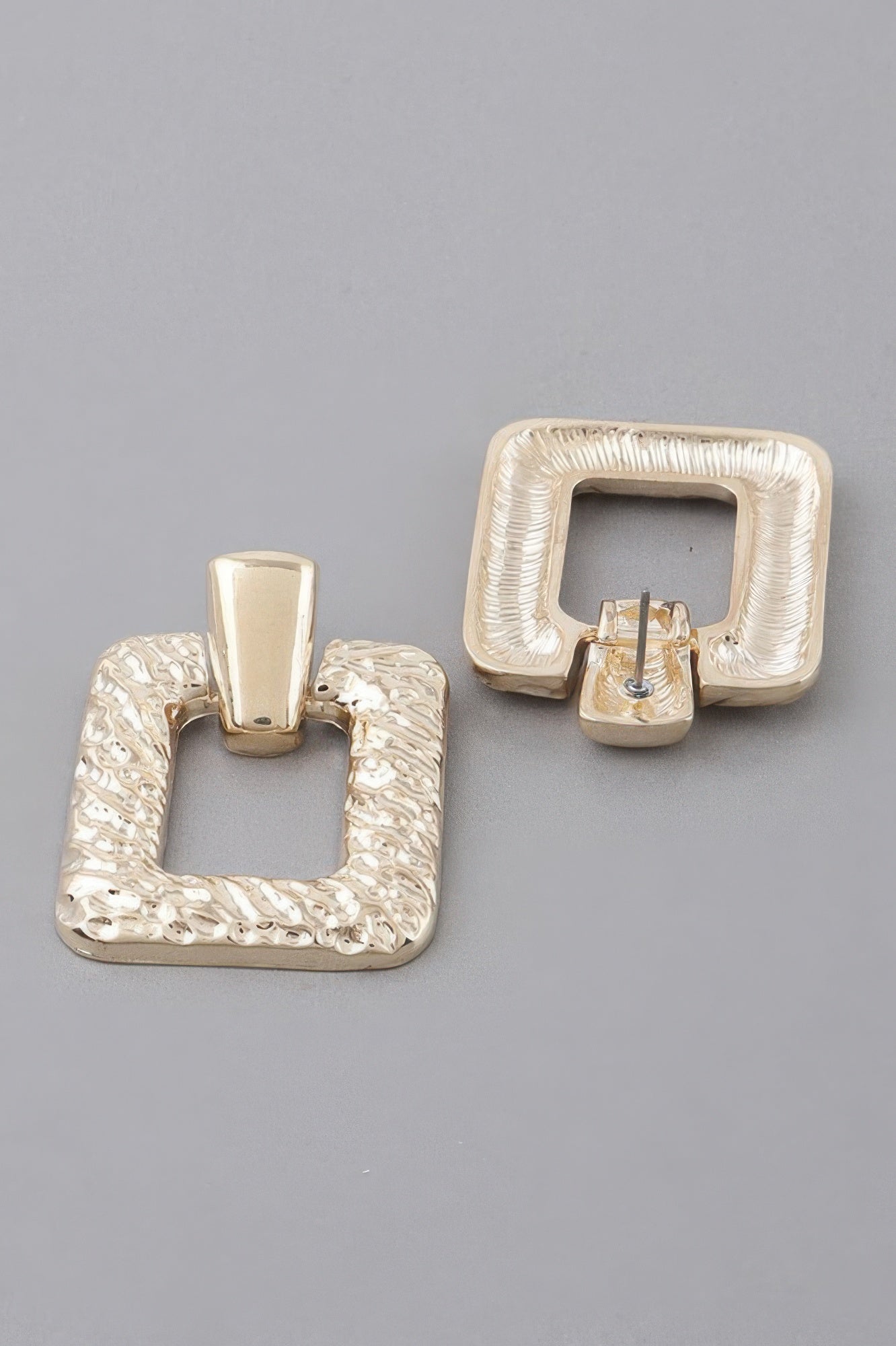 Hammered Frame Cut Earrings