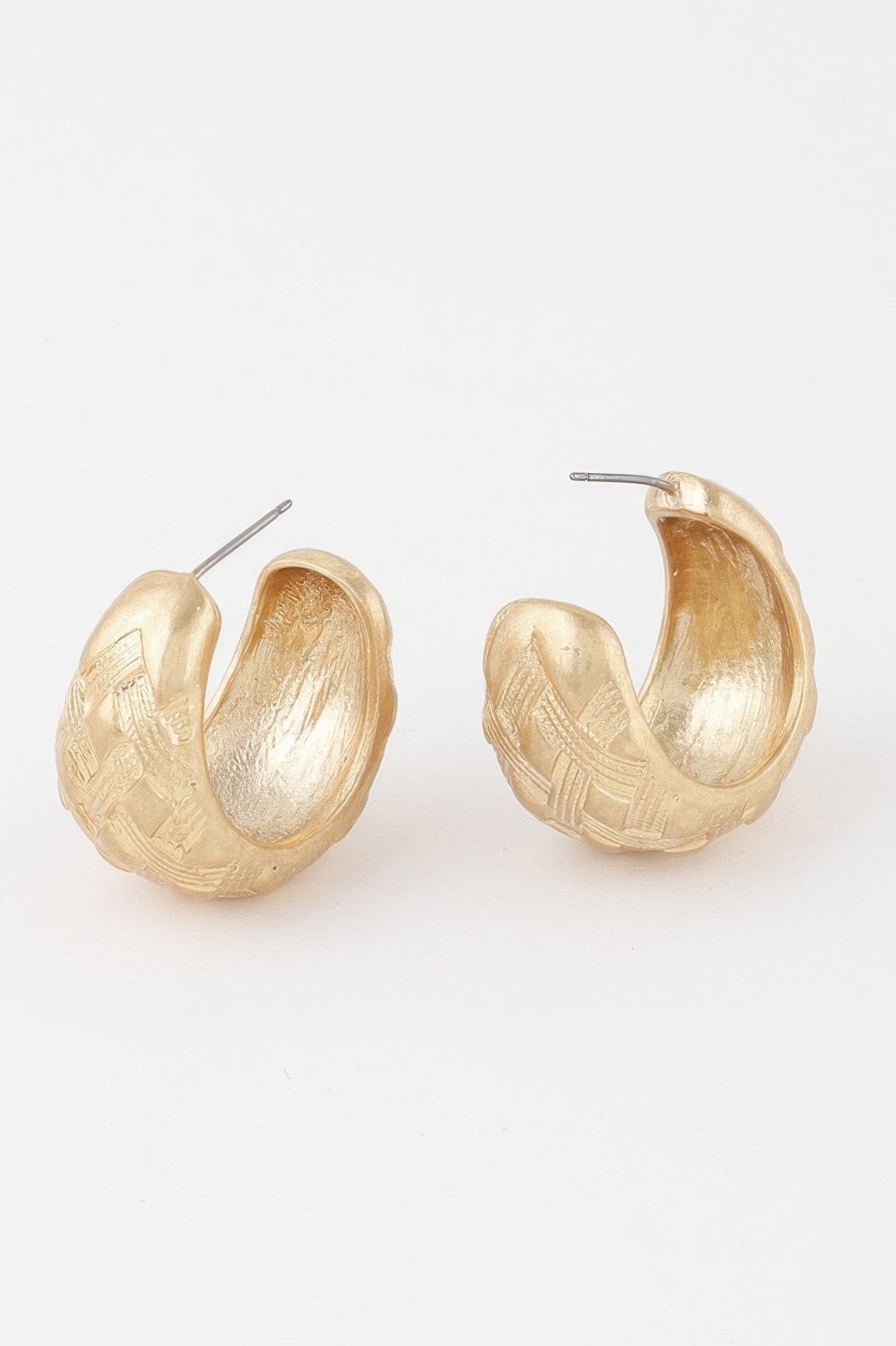 Basket Weaved Hoop Earrings