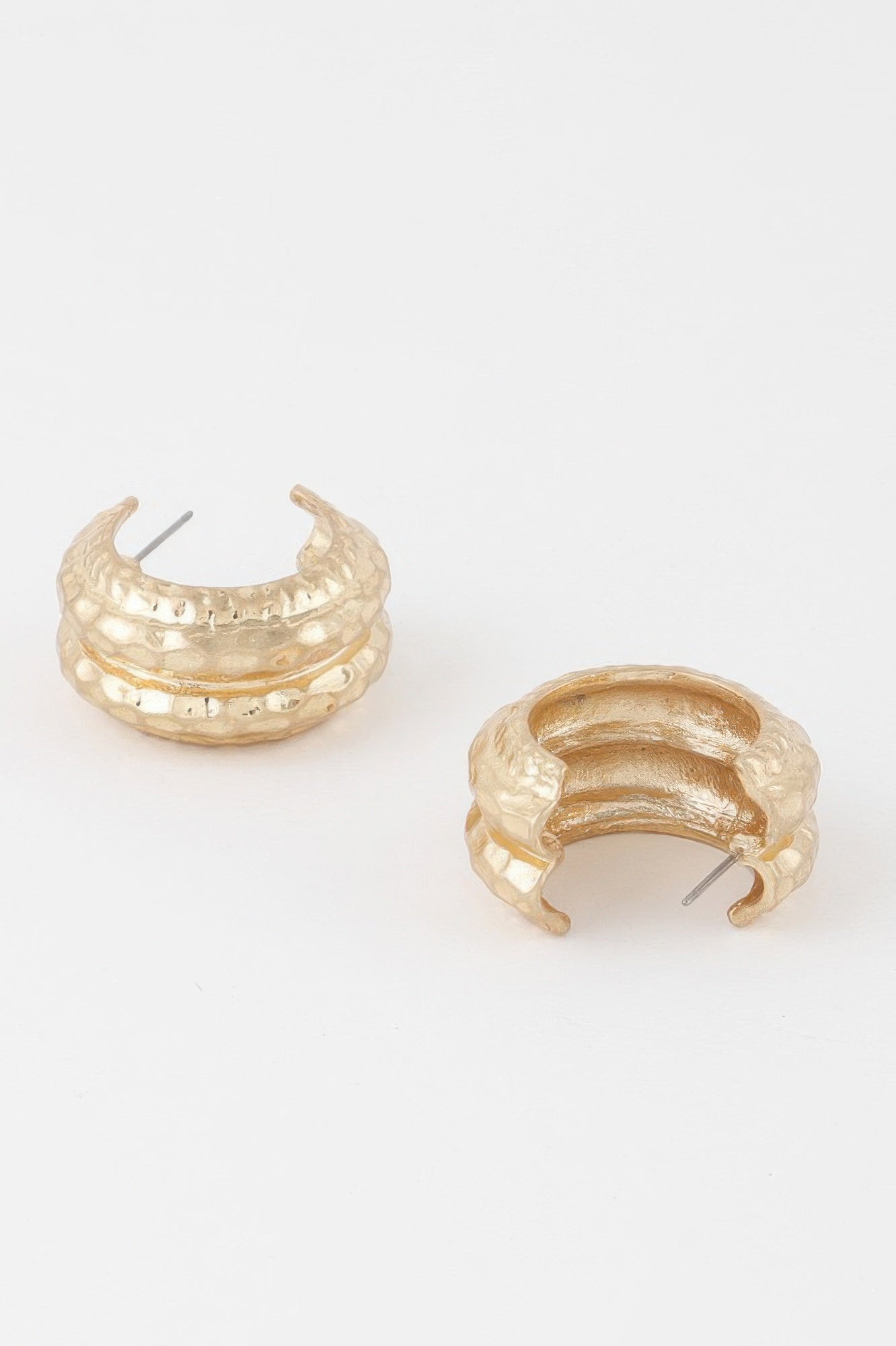 Double Hammered Hoop Earrings