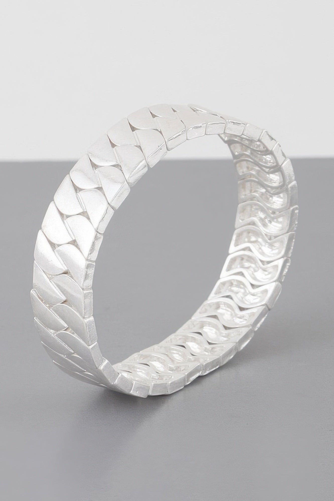 Two Toned Curb Chain Cuff Bracelet