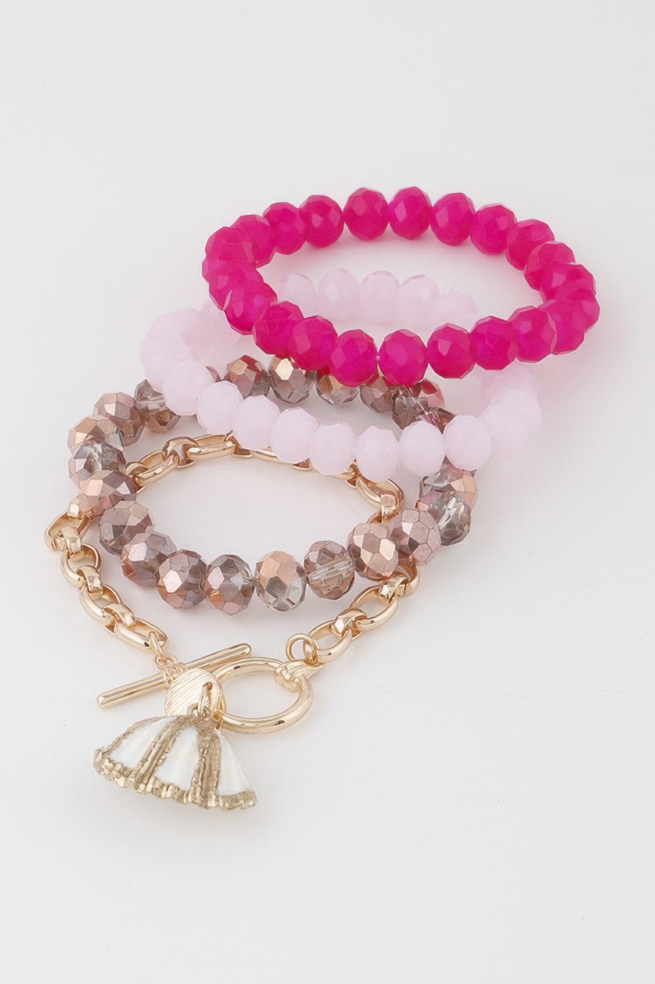 Multi Seashell Crystal Bracelet