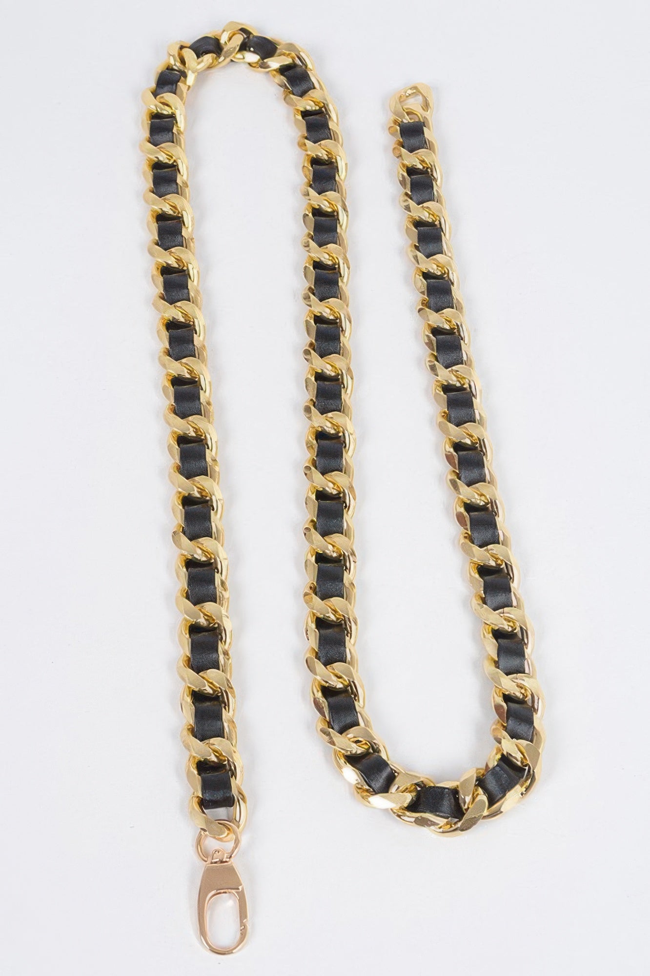 Faux Leather Oversized Chain Belt