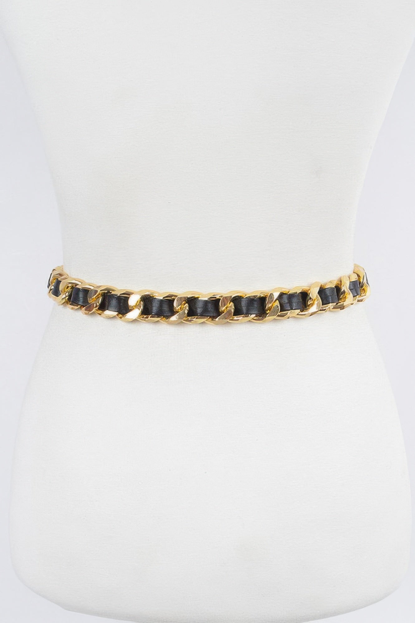 Faux Leather Oversized Chain Belt