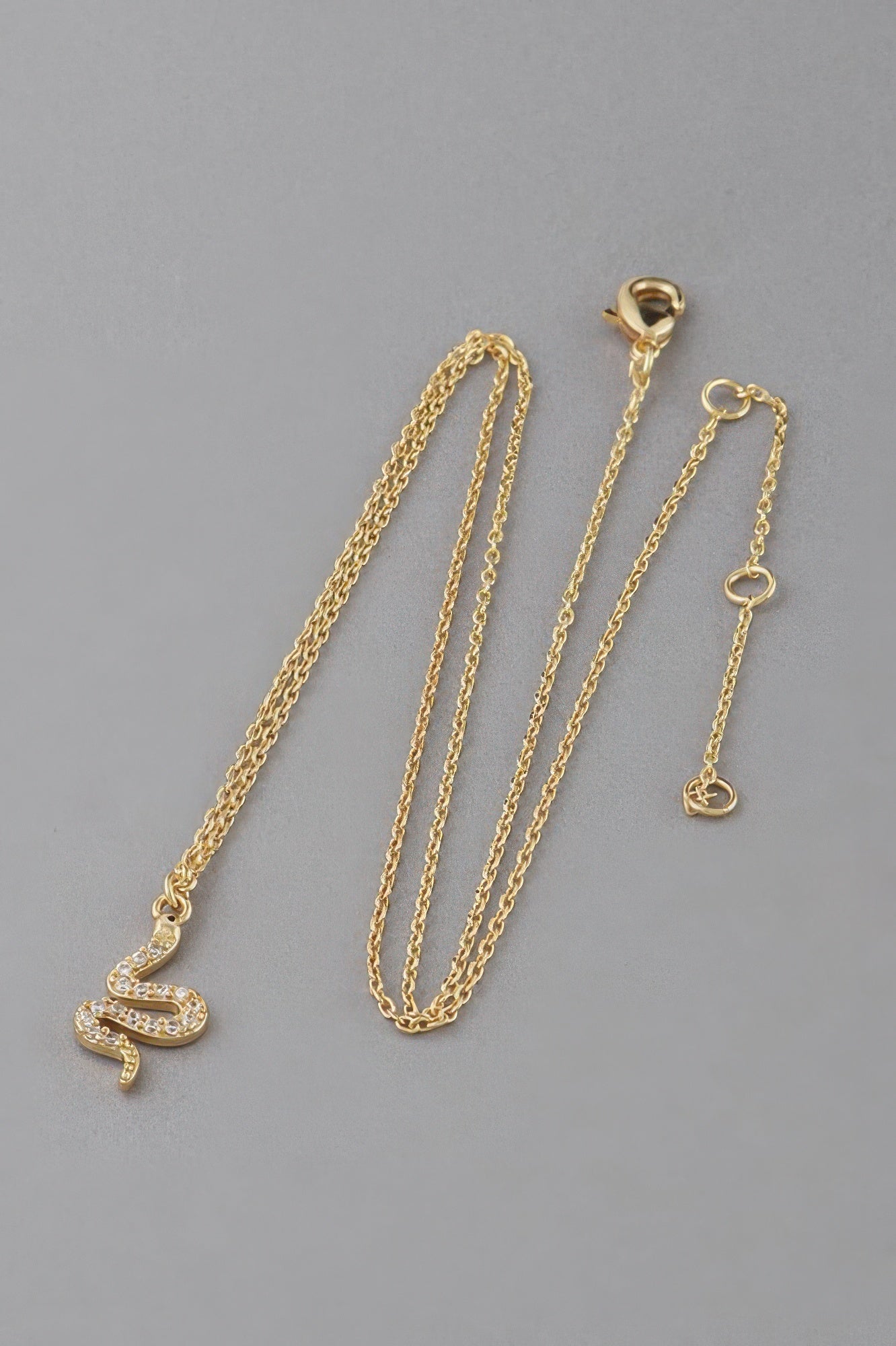 Rhinestone Snake Pendant Necklace