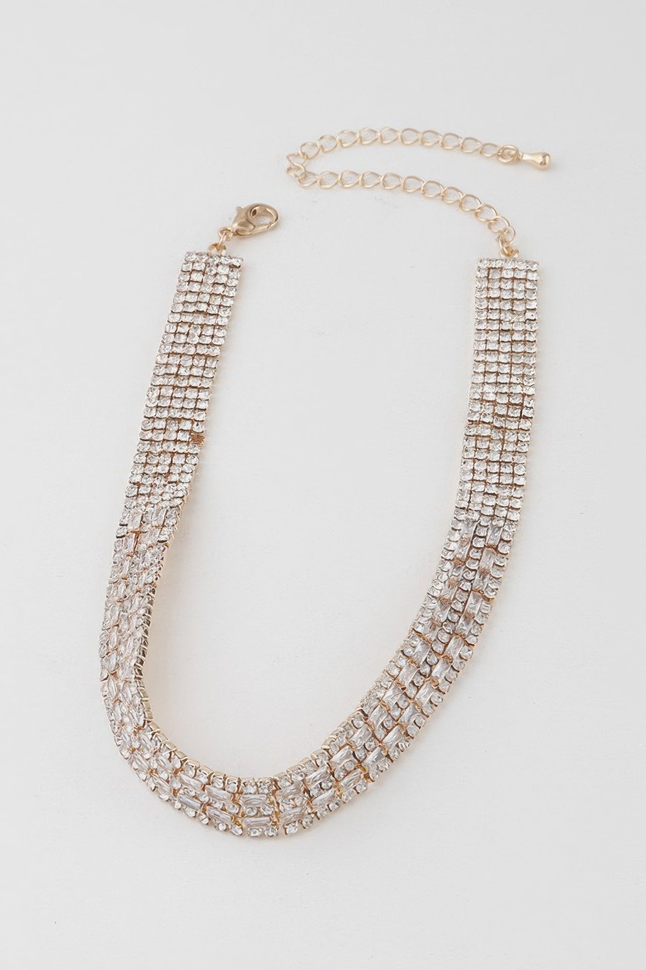 Multi Rhinestone Crystal Choker Necklace