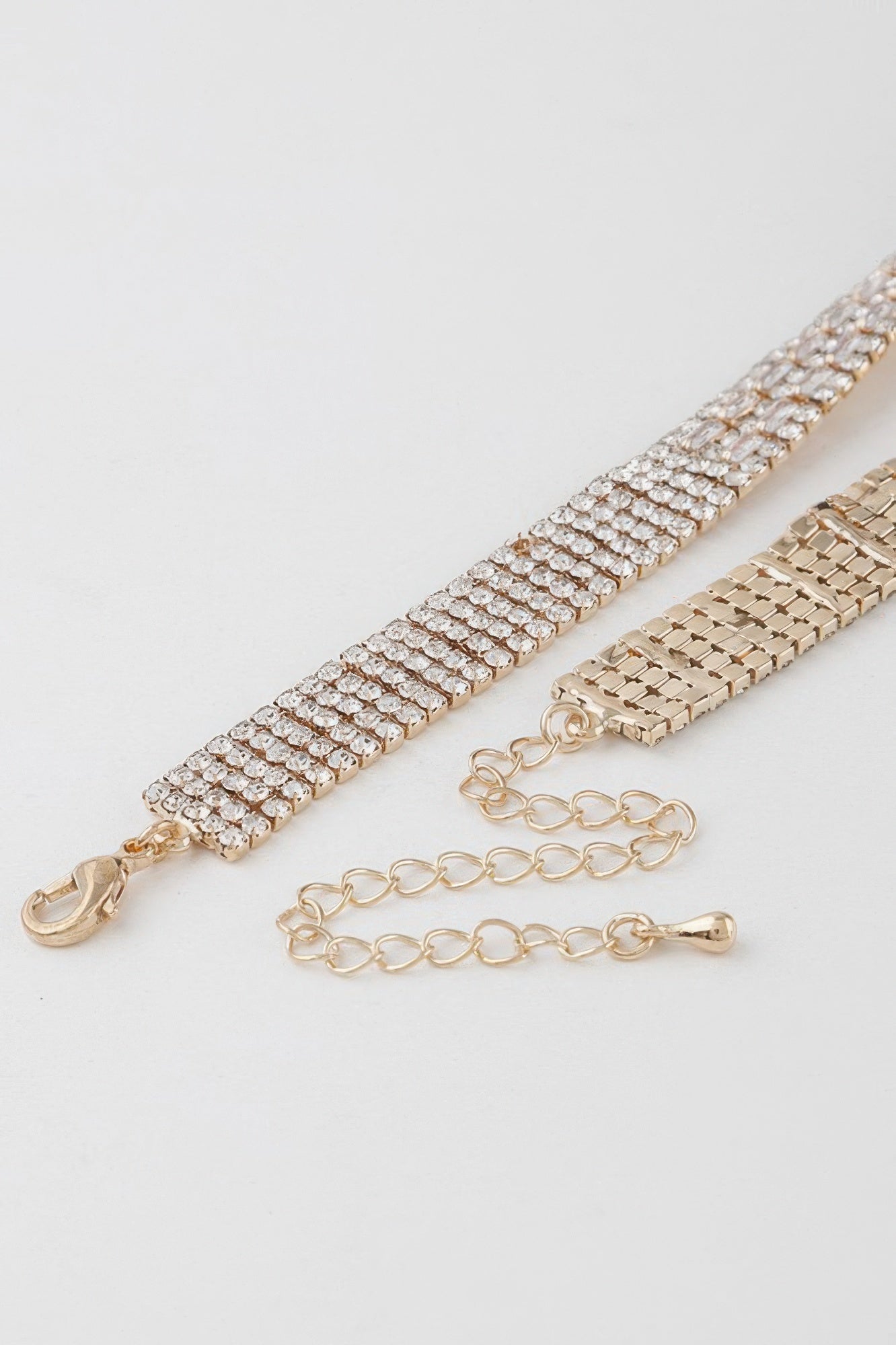 Multi Rhinestone Crystal Choker Necklace