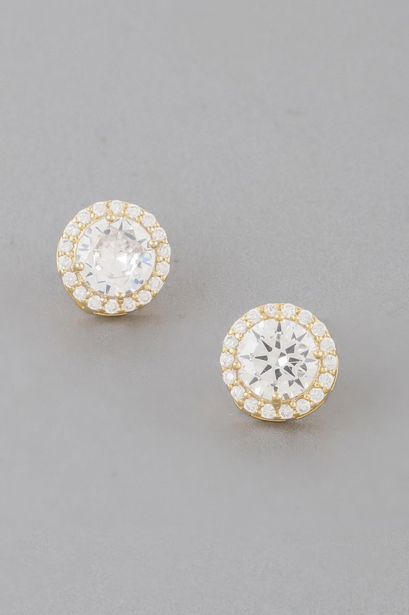 Embedded Round Stud Earrings