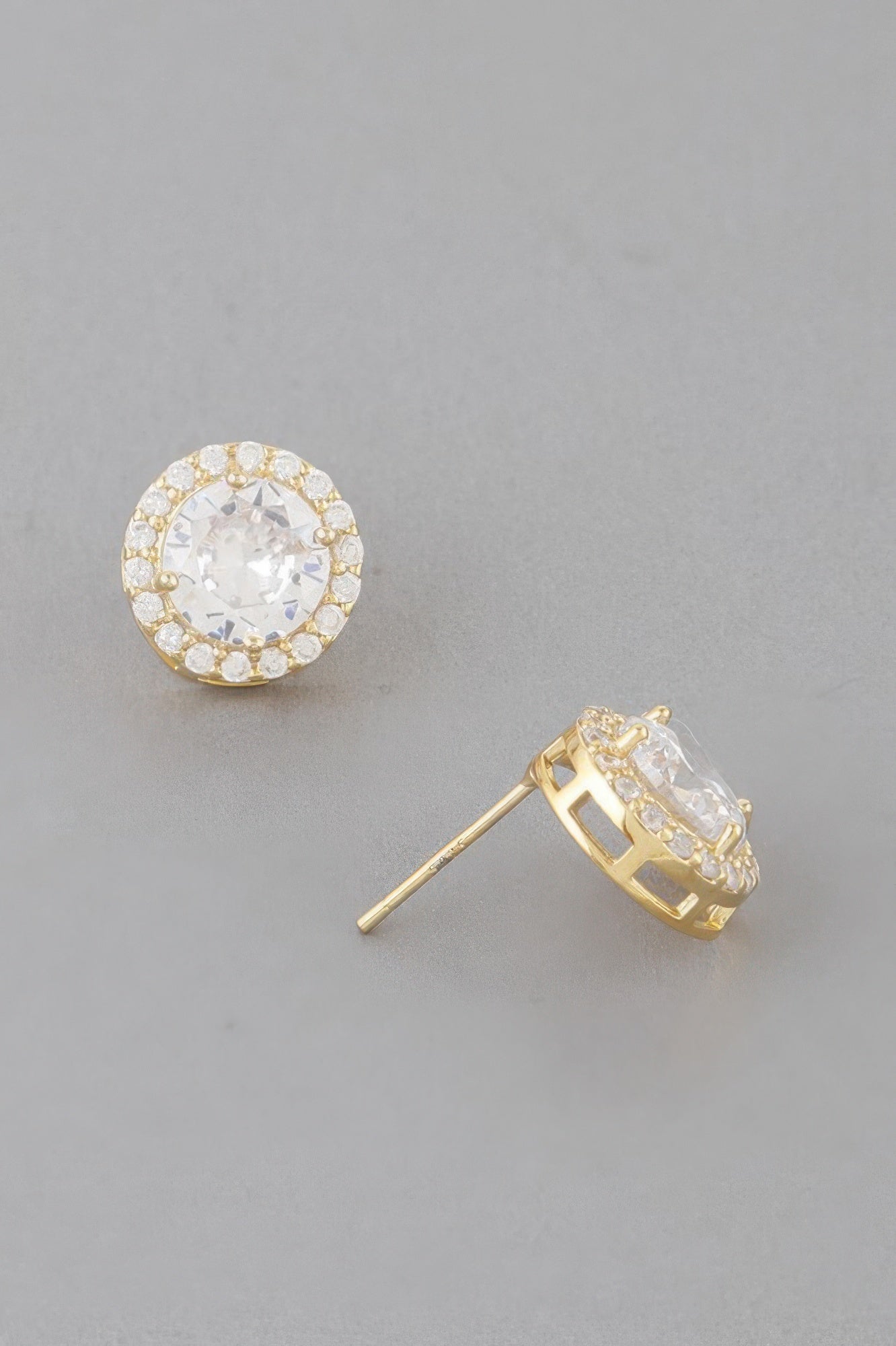 Embedded Round Stud Earrings
