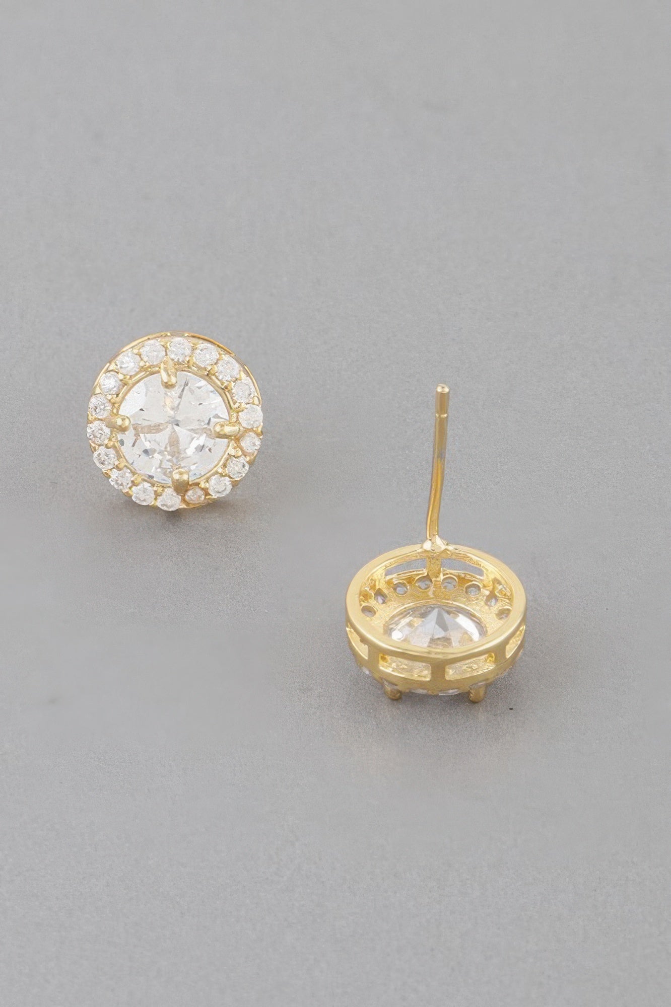 Jeweled Round Stud Earrings