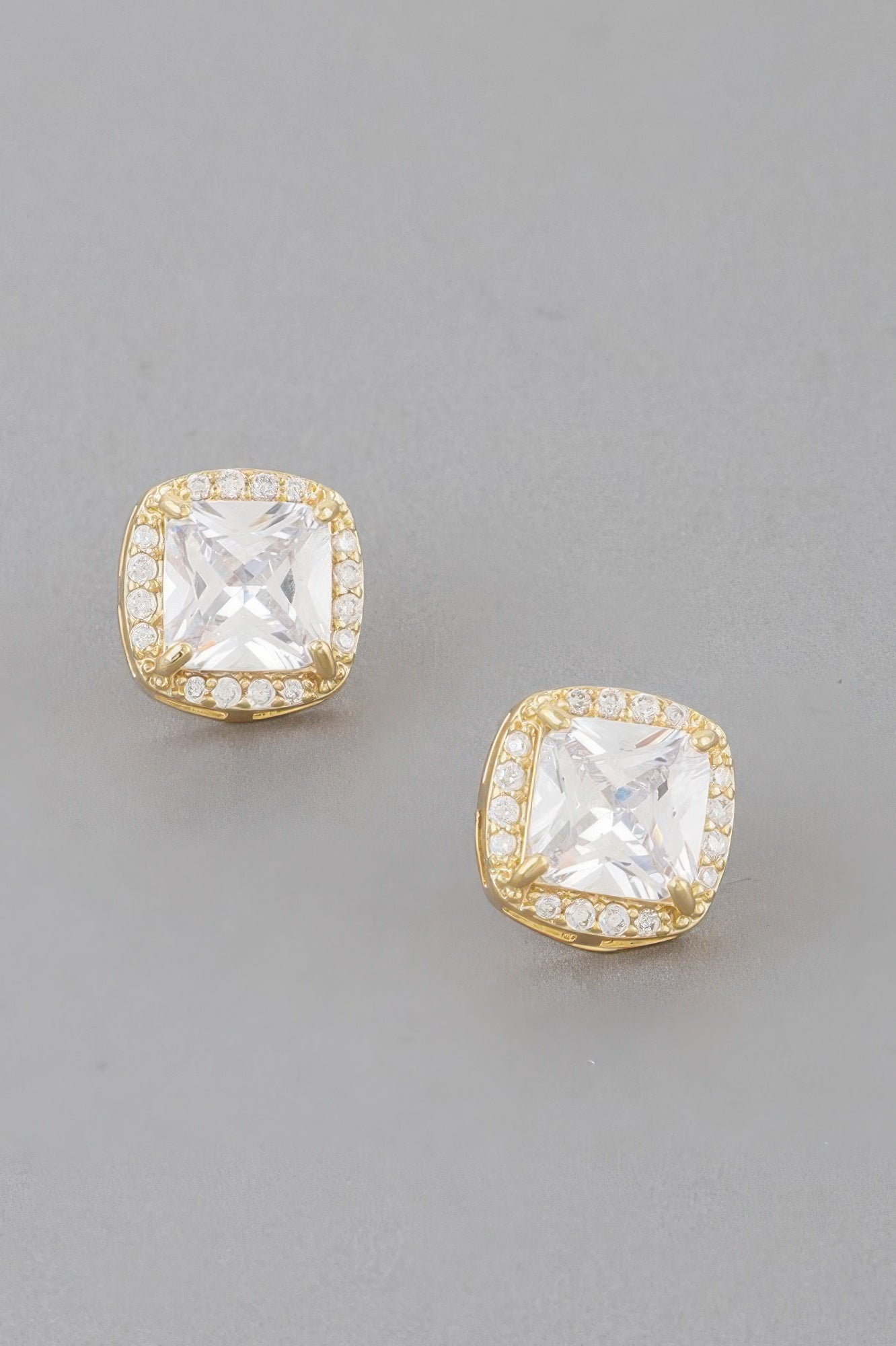 Embedded Cubic Rhinestone Stud Earrings