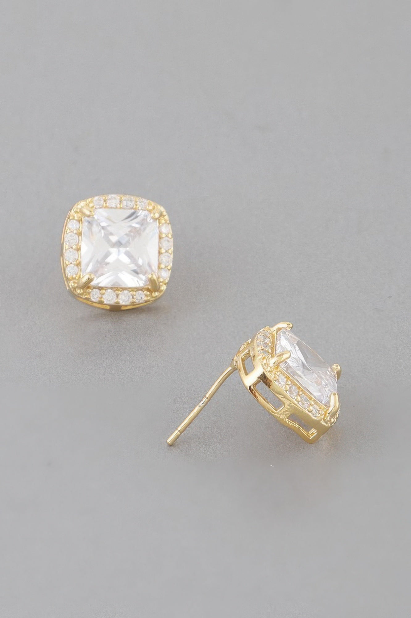 Embedded Cubic Rhinestone Stud Earrings
