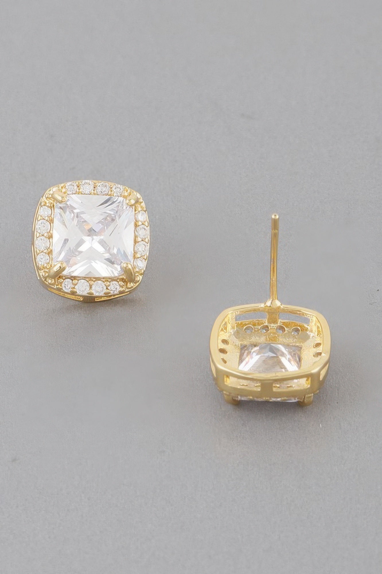 Embedded Cubic Rhinestone Stud Earrings