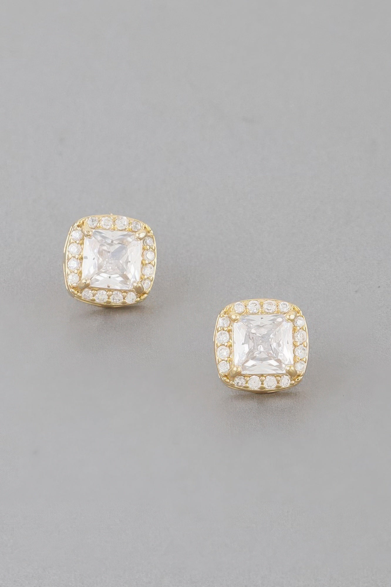Jeweled Cubic Rhinestone Stud Earrings