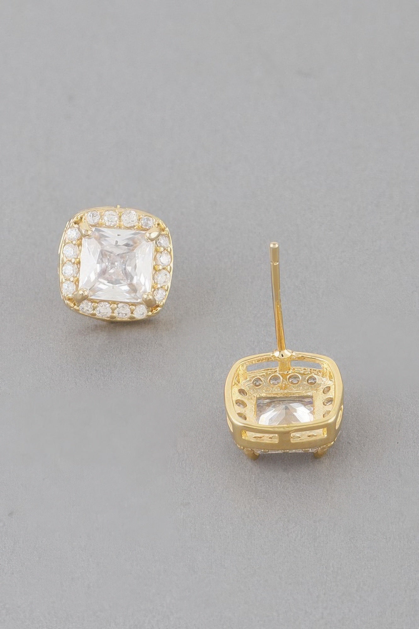 Jeweled Cubic Rhinestone Stud Earrings