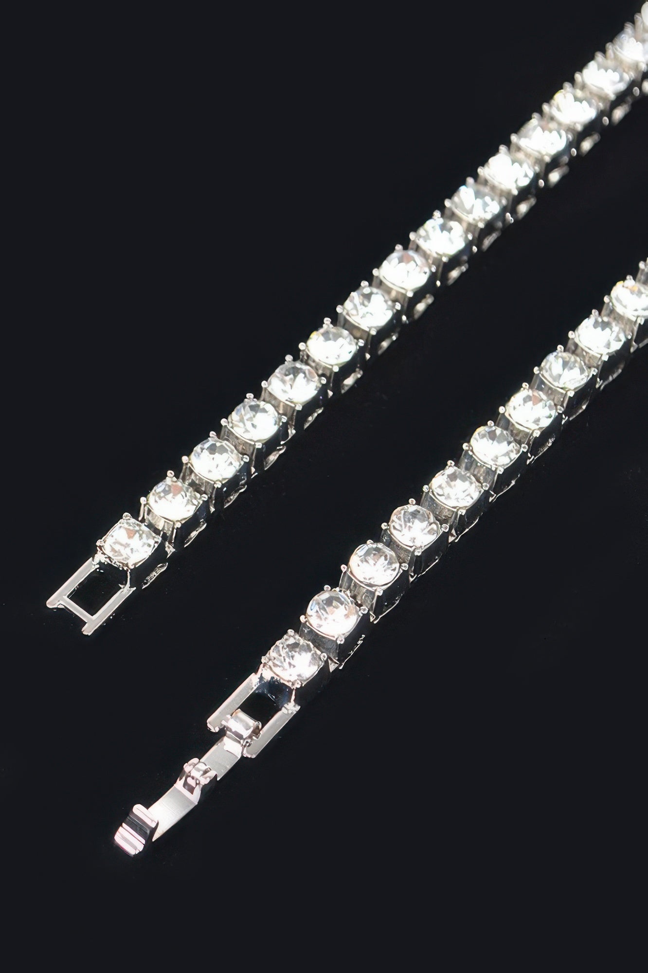 Rhinestone Chain Layered Necklace 60cm