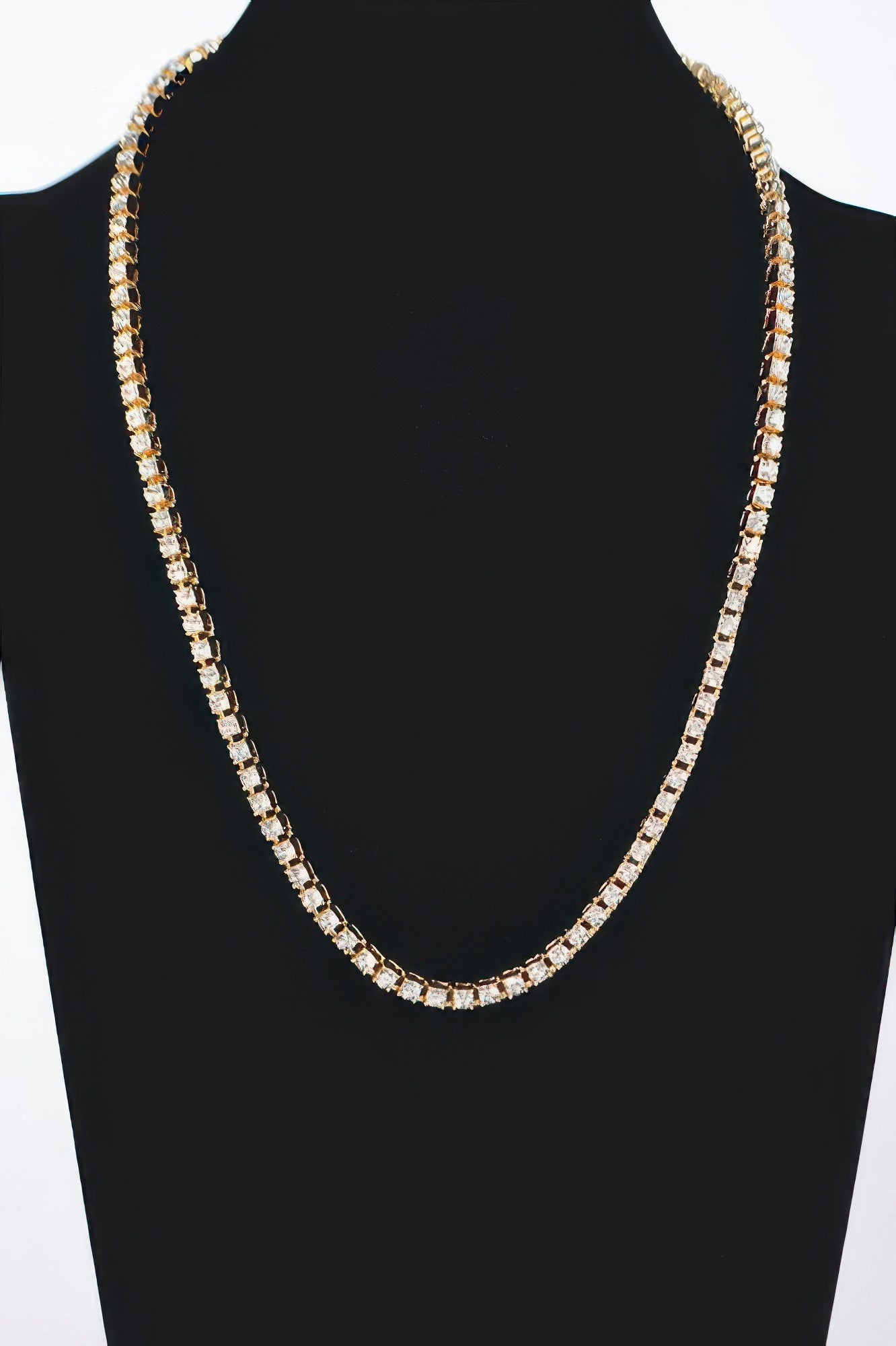 Rhinestone Chain Layered Necklace 60cm