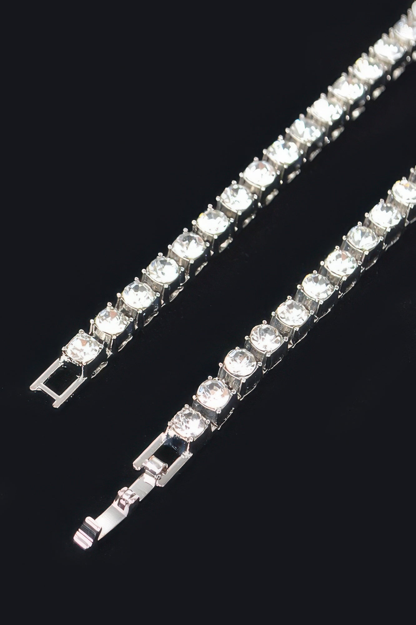 Rhinestone Chain Layered Necklace 45cm