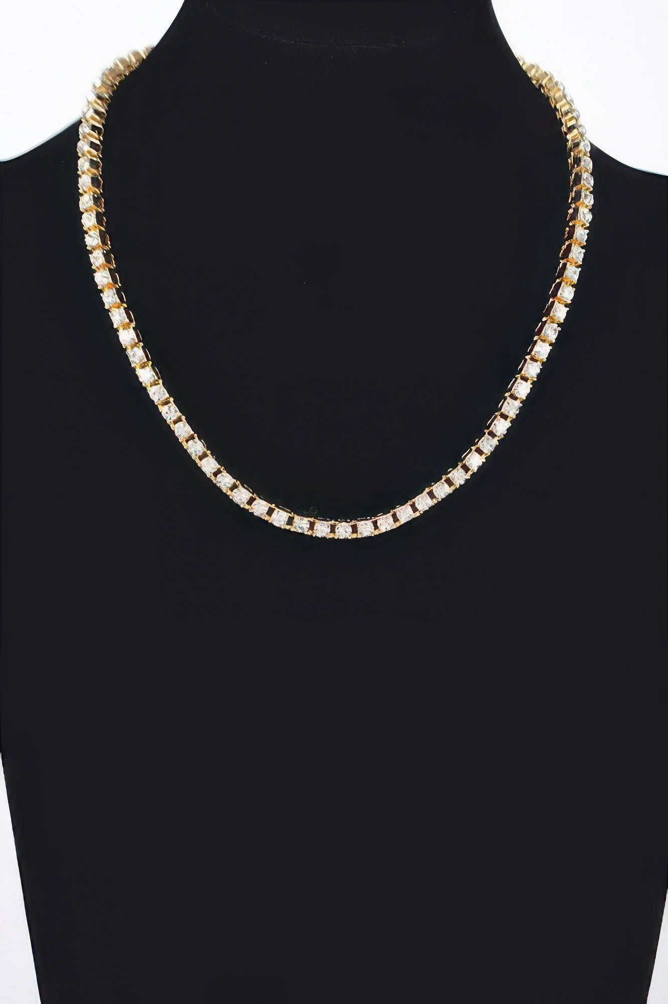 Rhinestone Chain Layered Necklace 45cm