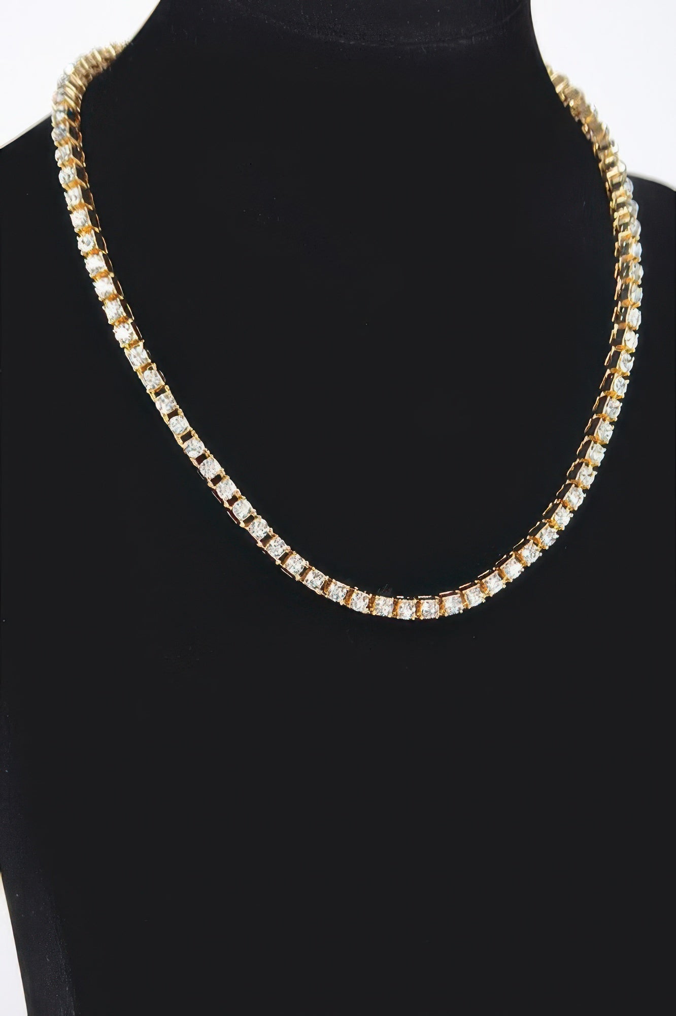 Rhinestone Chain Layered Necklace 45cm