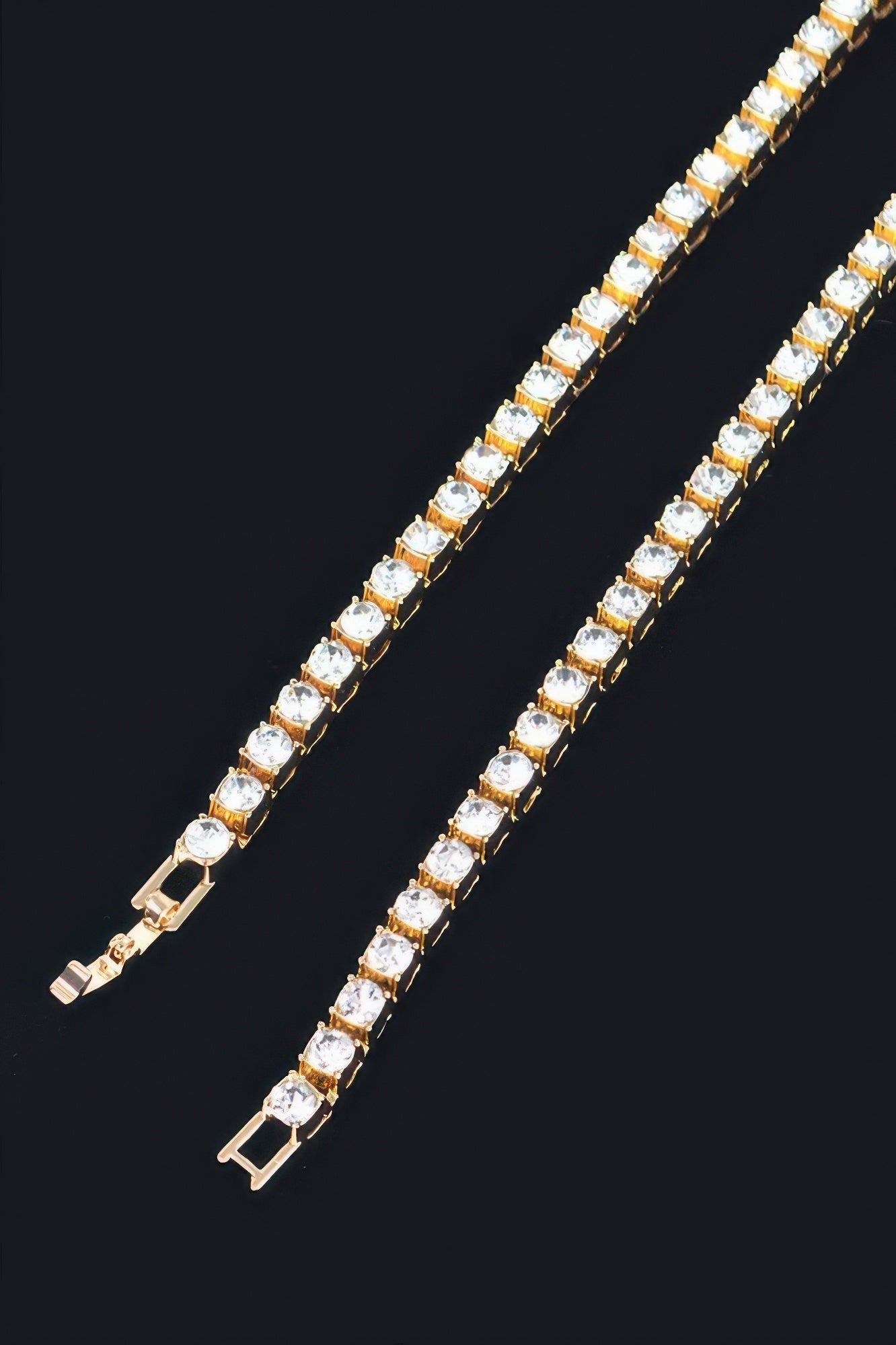 Rhinestone Chain Layered Necklace 45cm