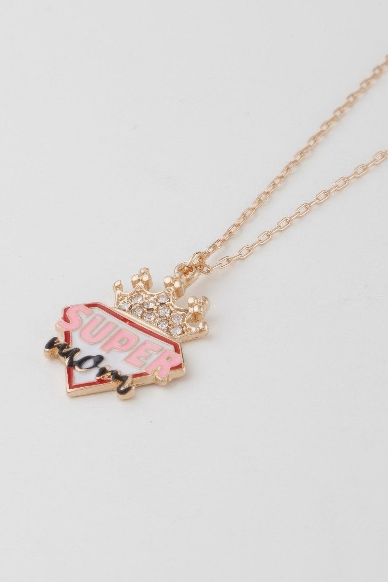 Super Mom Diamond Crown Necklace