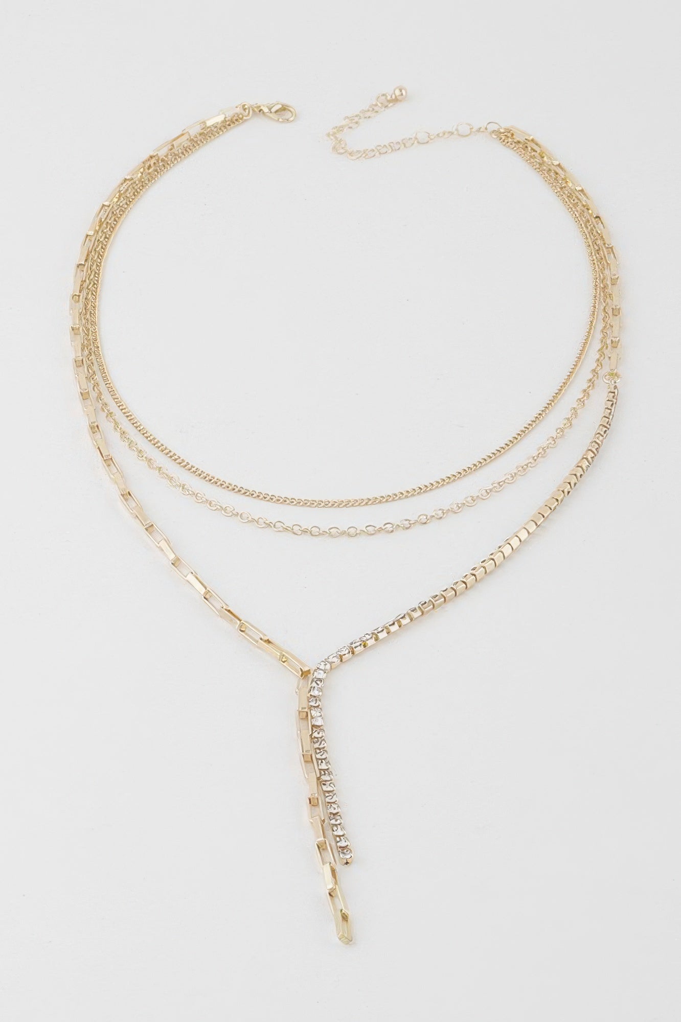 Multi Rhinestone Chain Necklace