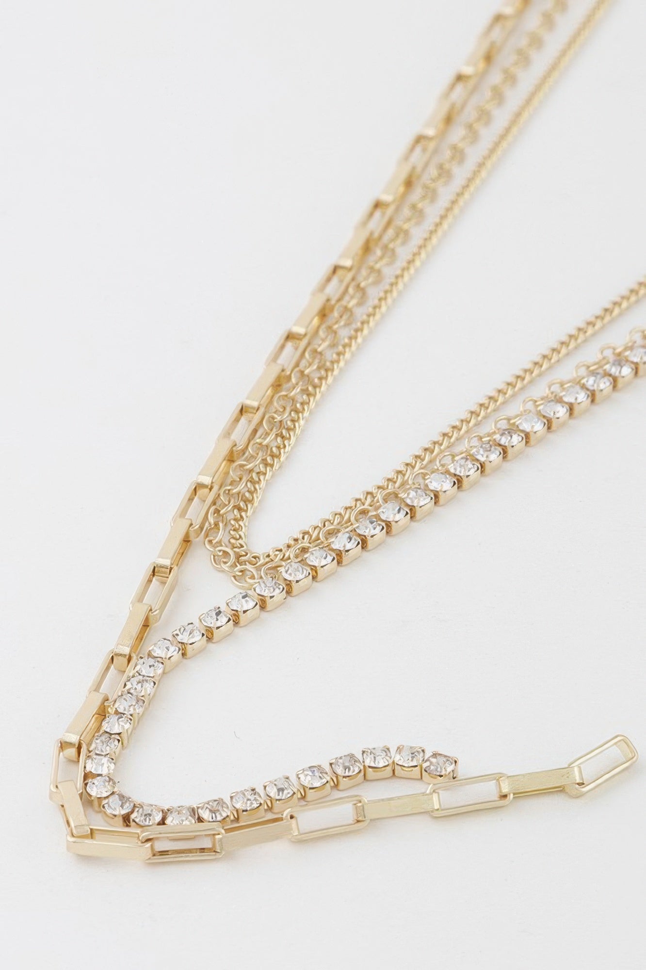 Multi Rhinestone Chain Necklace