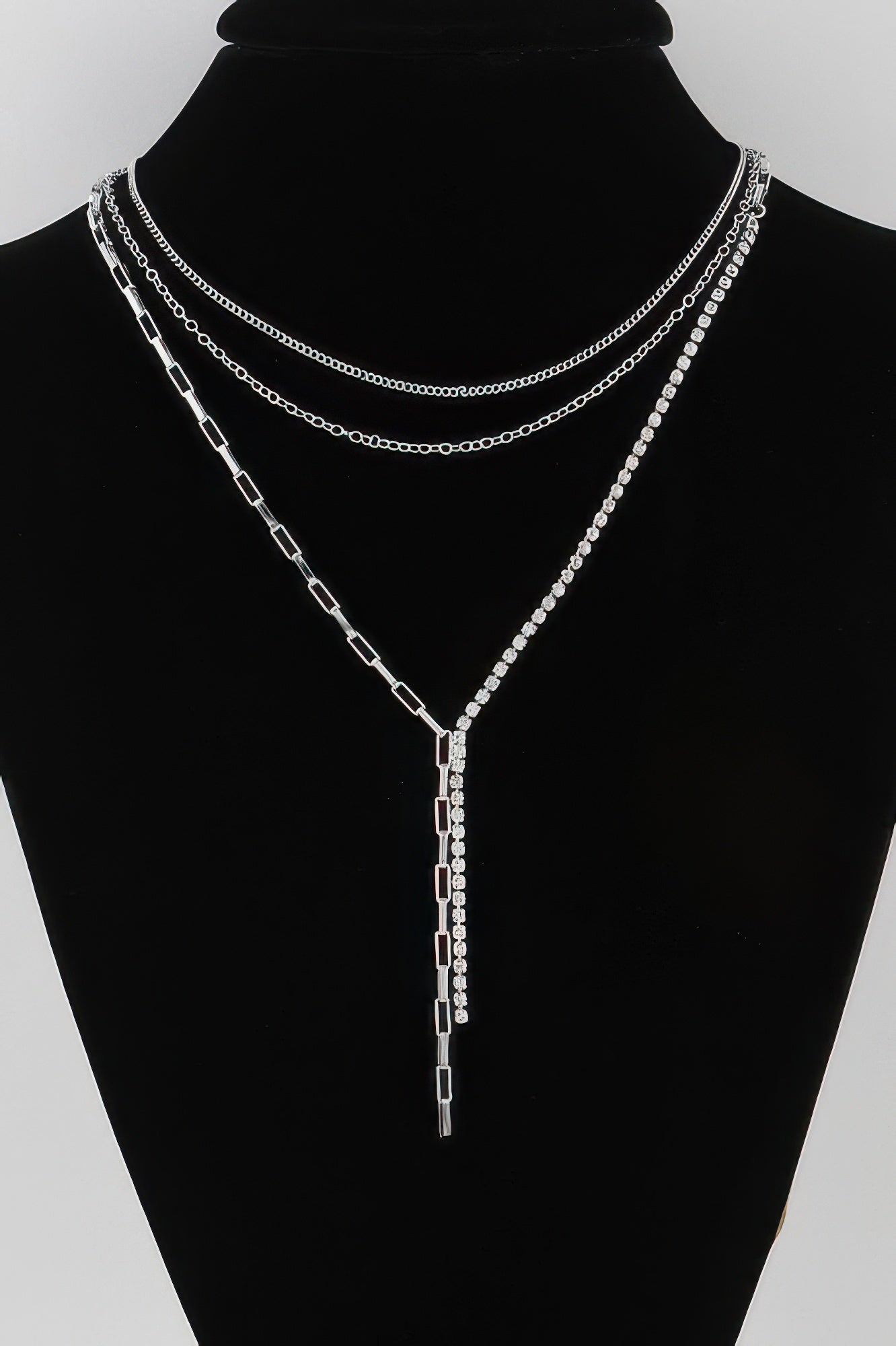 Multi Rhinestone Chain Necklace
