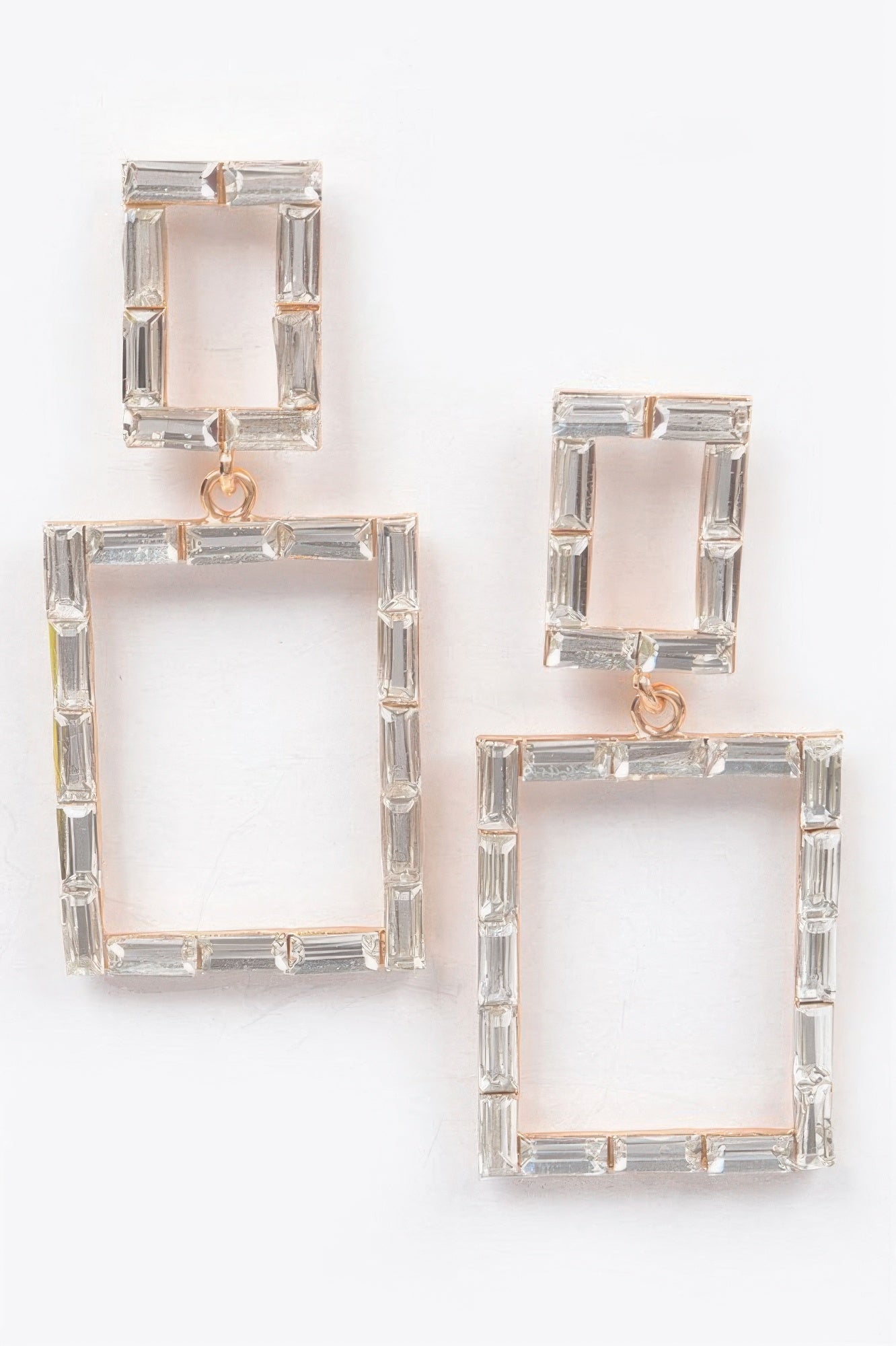 Stone Rectangle Drop Dangle Earrings