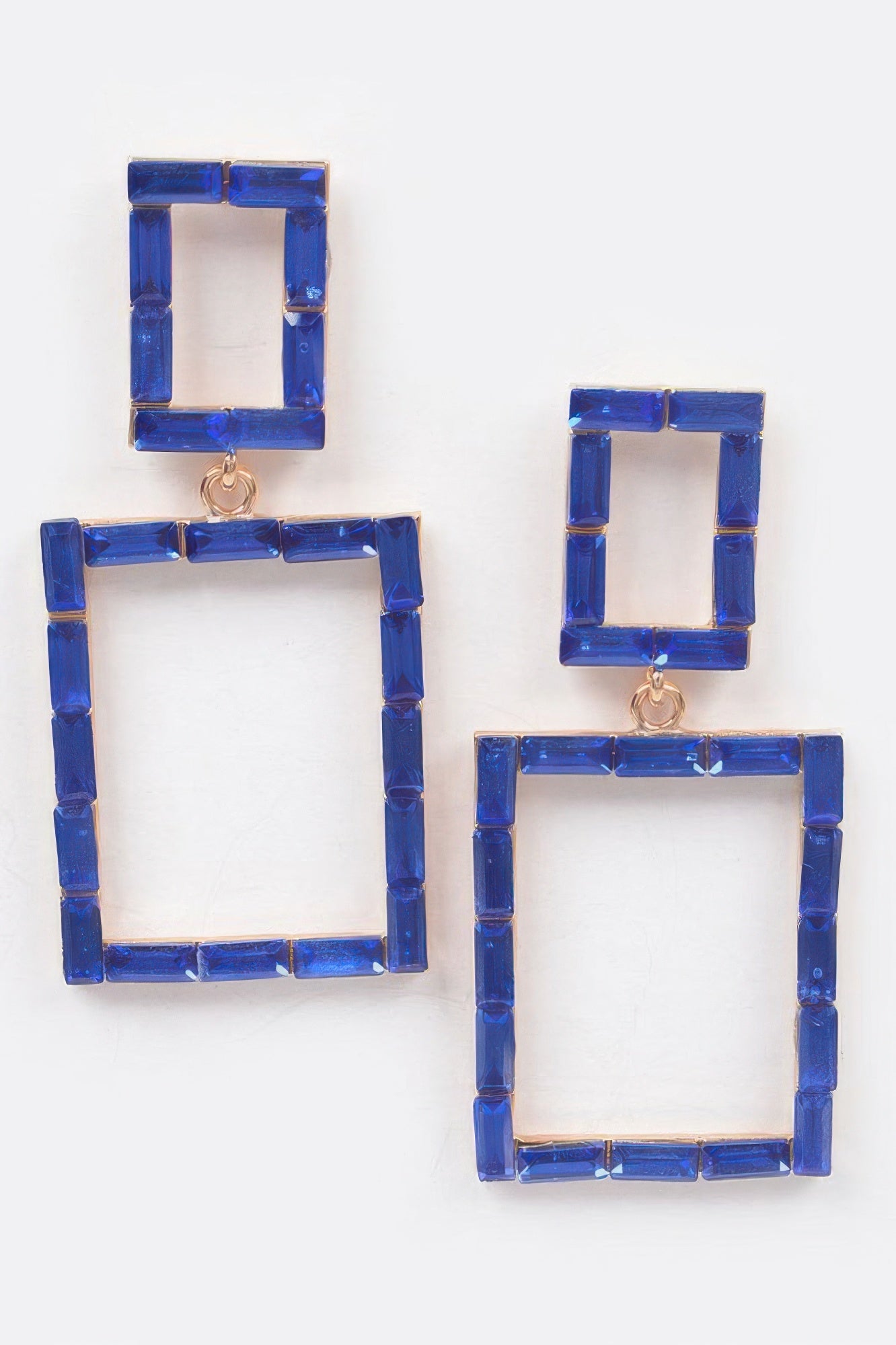 Stone Rectangle Drop Dangle Earrings