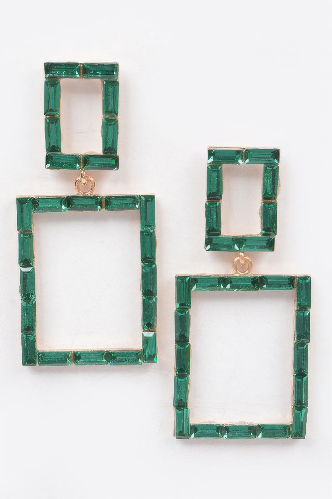 Stone Rectangle Drop Dangle Earrings