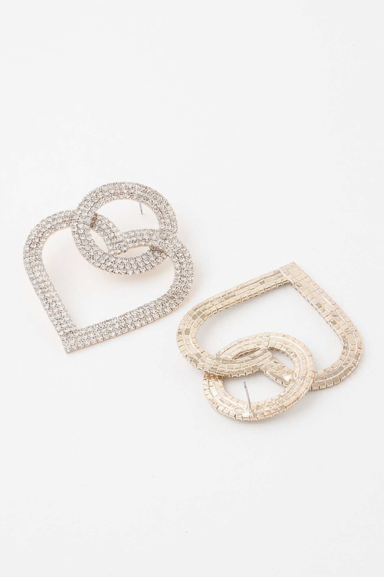 Interlaced Jewel Heart Earrings
